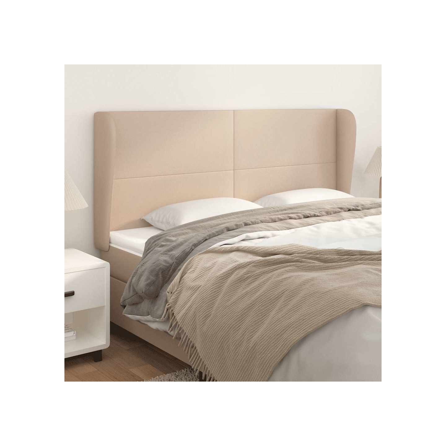 Tête de lit avec oreilles Cappuccino 203x23x118/128 cm