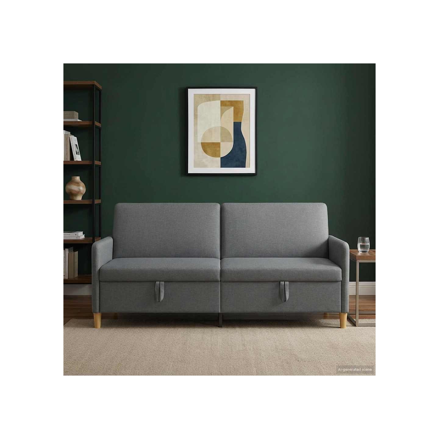 Sofa avec rangement Gris foncé 192 x 78 x 87 cm Polyester