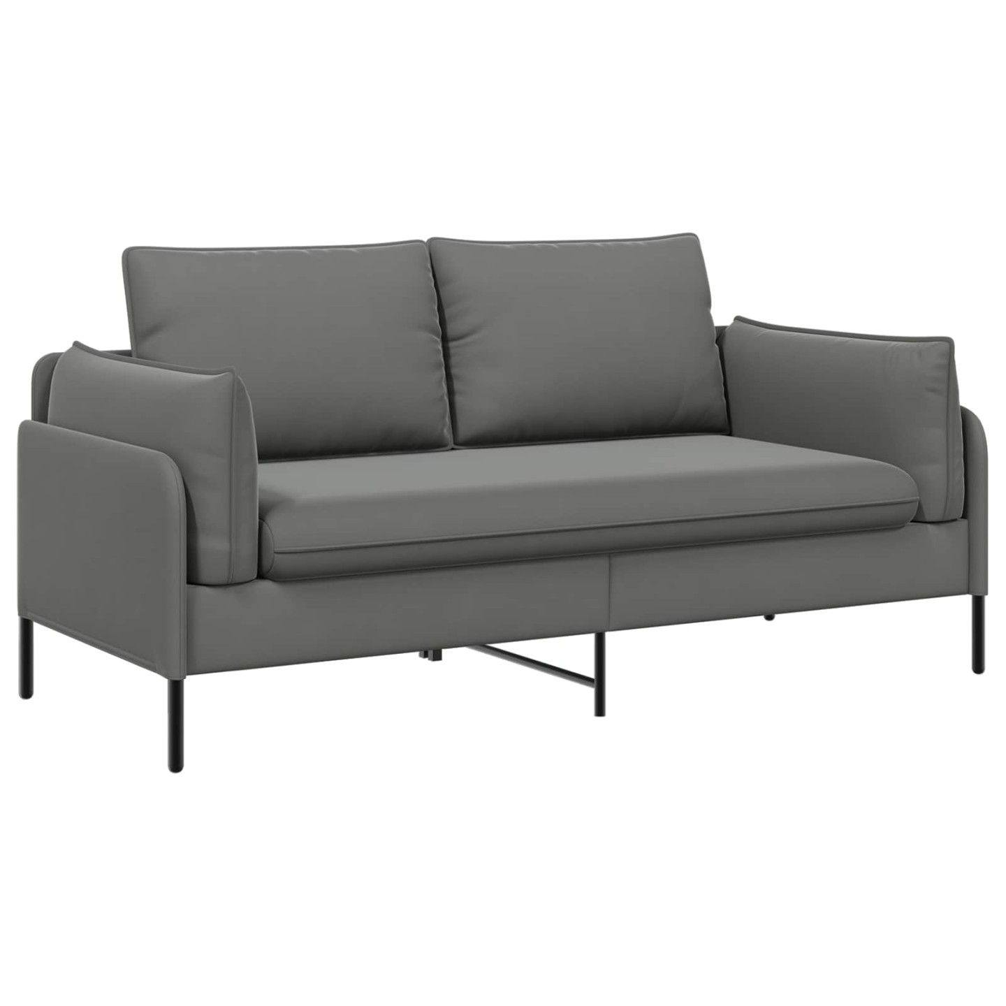Sofa 2 places 2 place Gris foncé 188 x 81 x 89 cm Velours