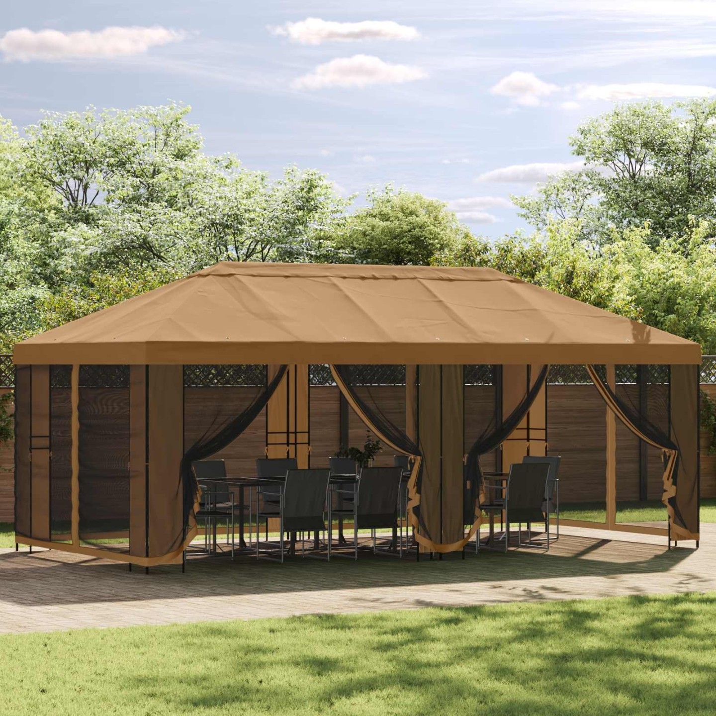 Cadre de gazebo sans tissu de gazebo 6 x 3 m Noir Acier