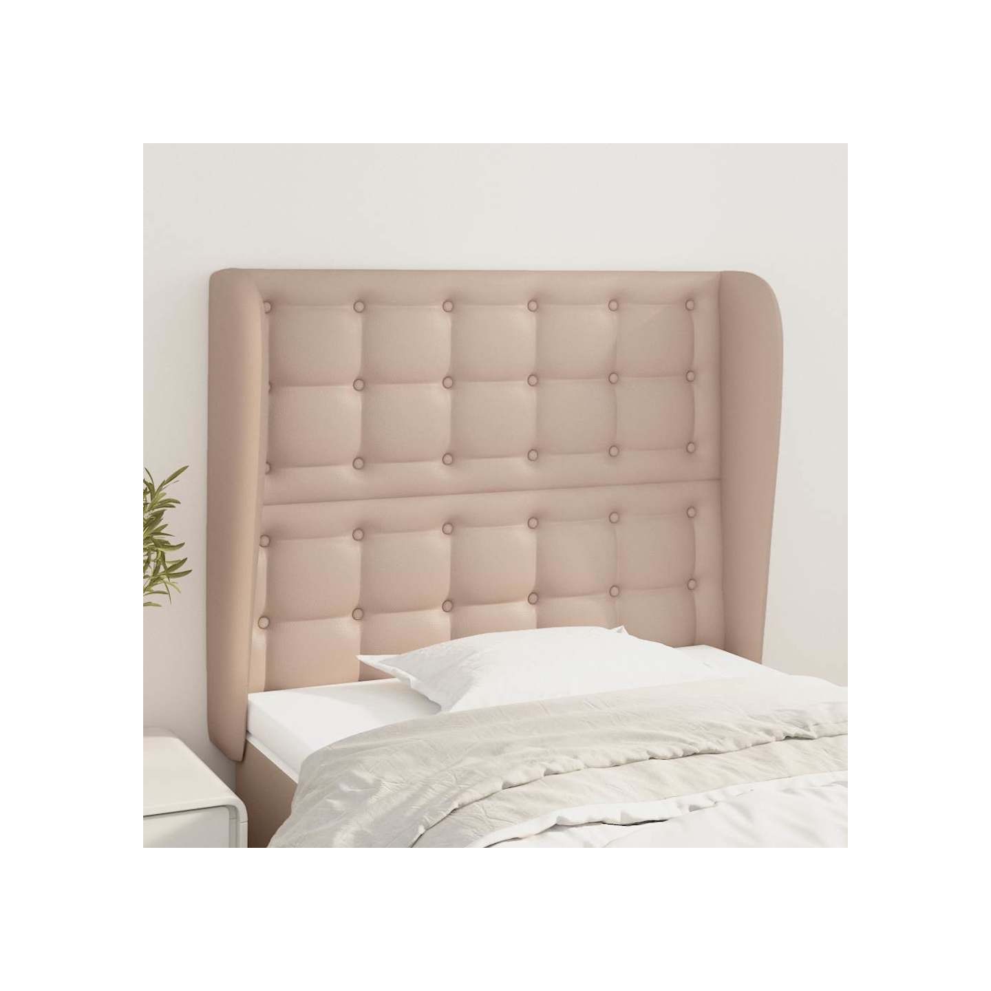 Tête de lit avec oreilles Cappuccino 93x23x118/128cm Similicuir