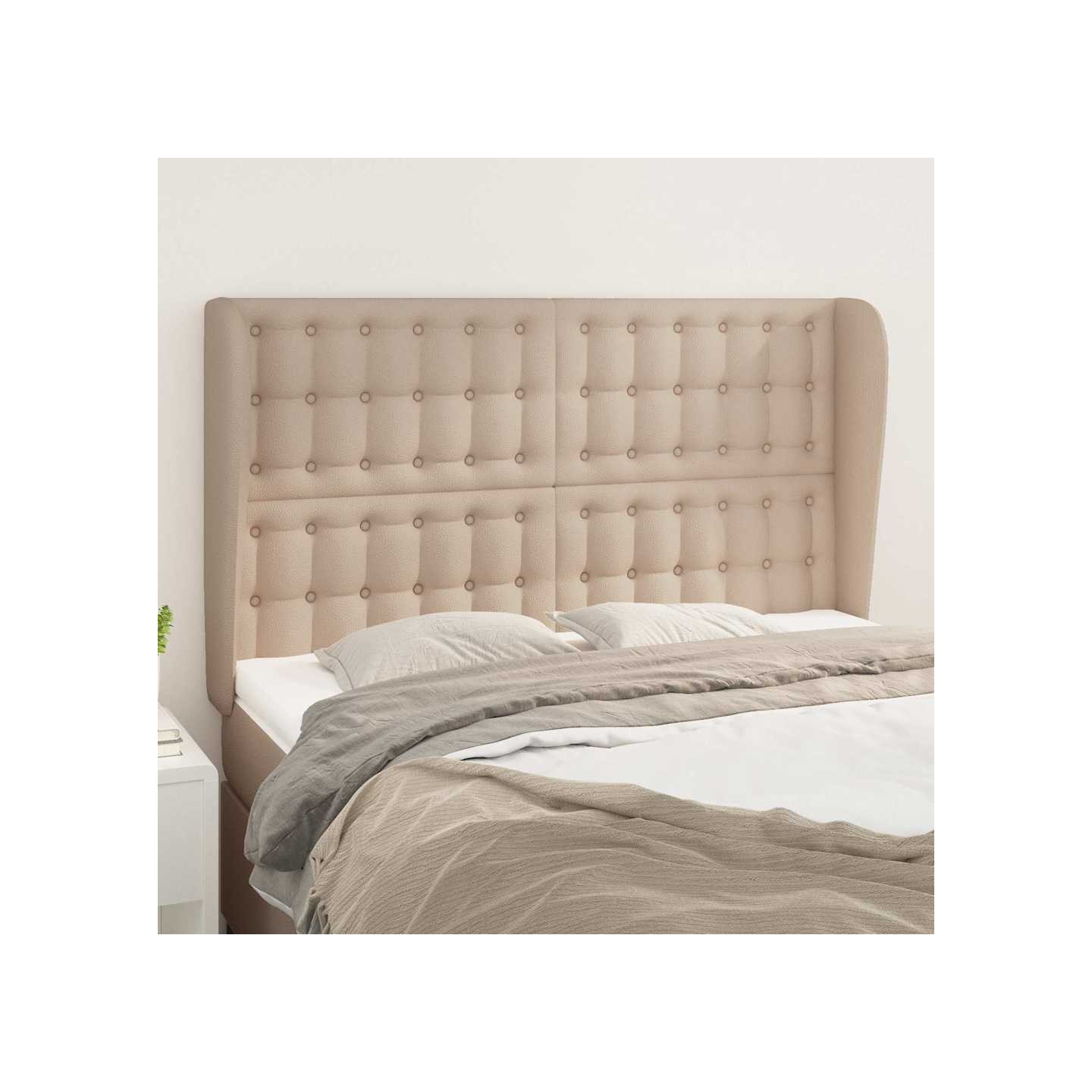 Tête de lit avec oreilles Cappuccino 147x23x118/128 cm