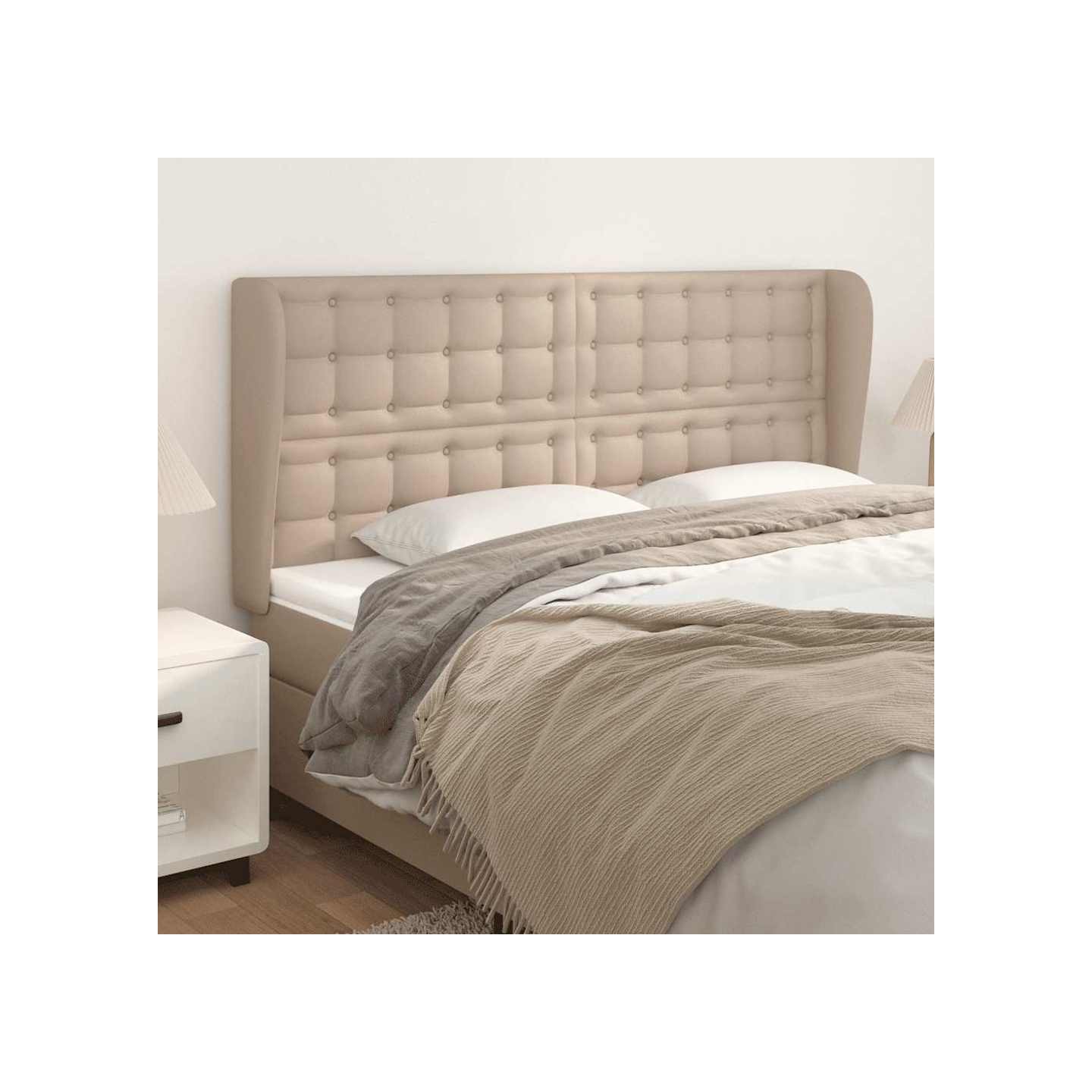 Tête de lit avec oreilles Cappuccino 183x23x118/128 cm