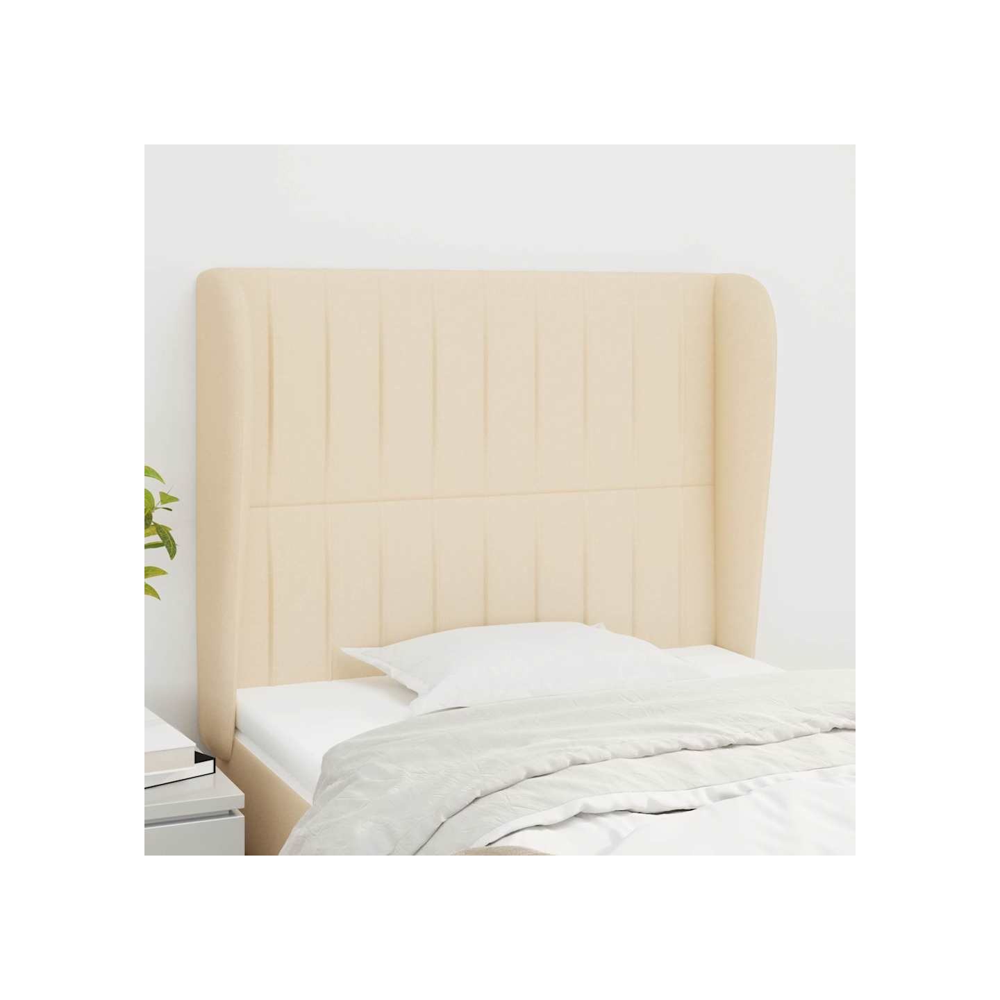 Tête de lit avec oreilles Crème 83x23x118/128 cm Tissu