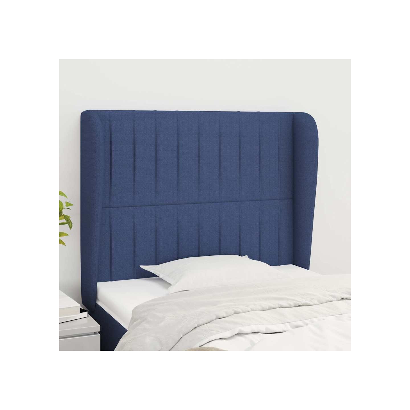 Tête de lit avec oreilles Bleu 83x23x118/128 cm Tissu
