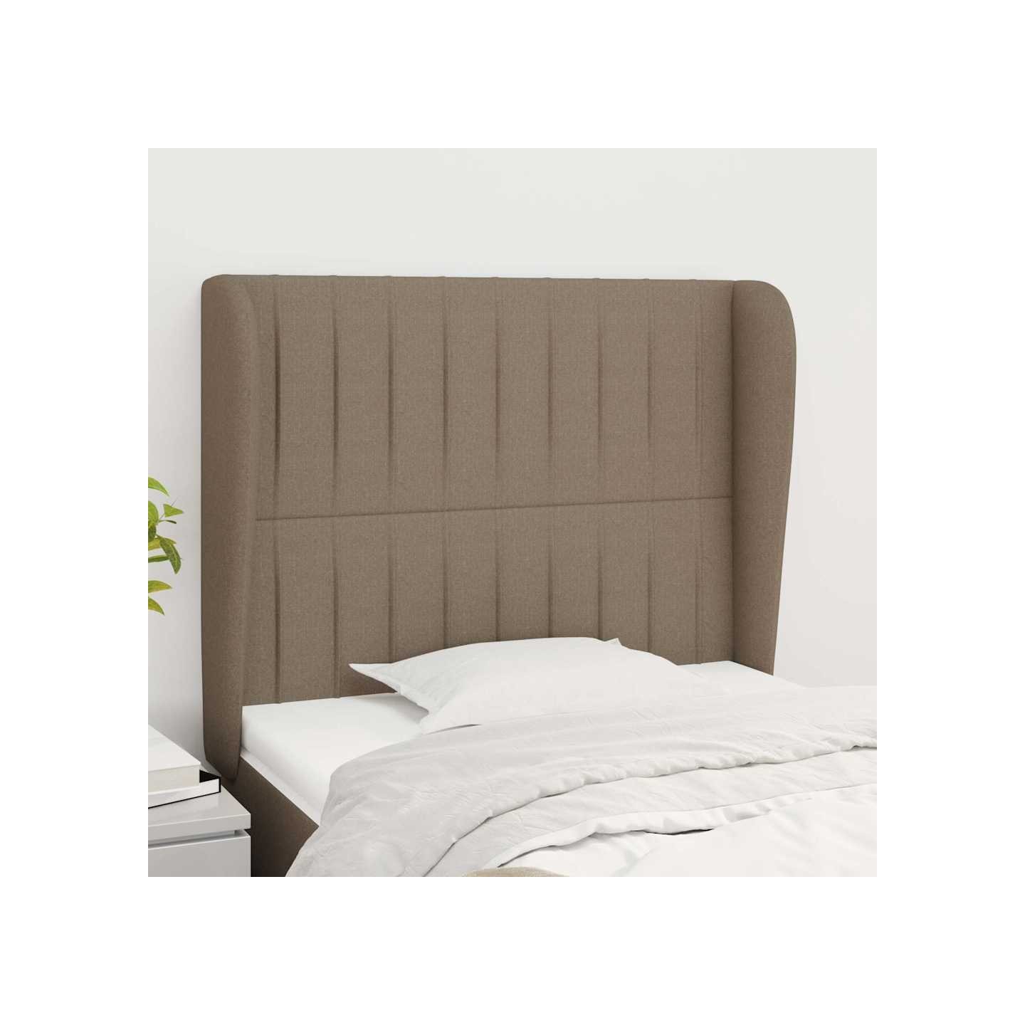 Tête de lit avec oreilles Taupe 93x23x118/128 cm Tissu
