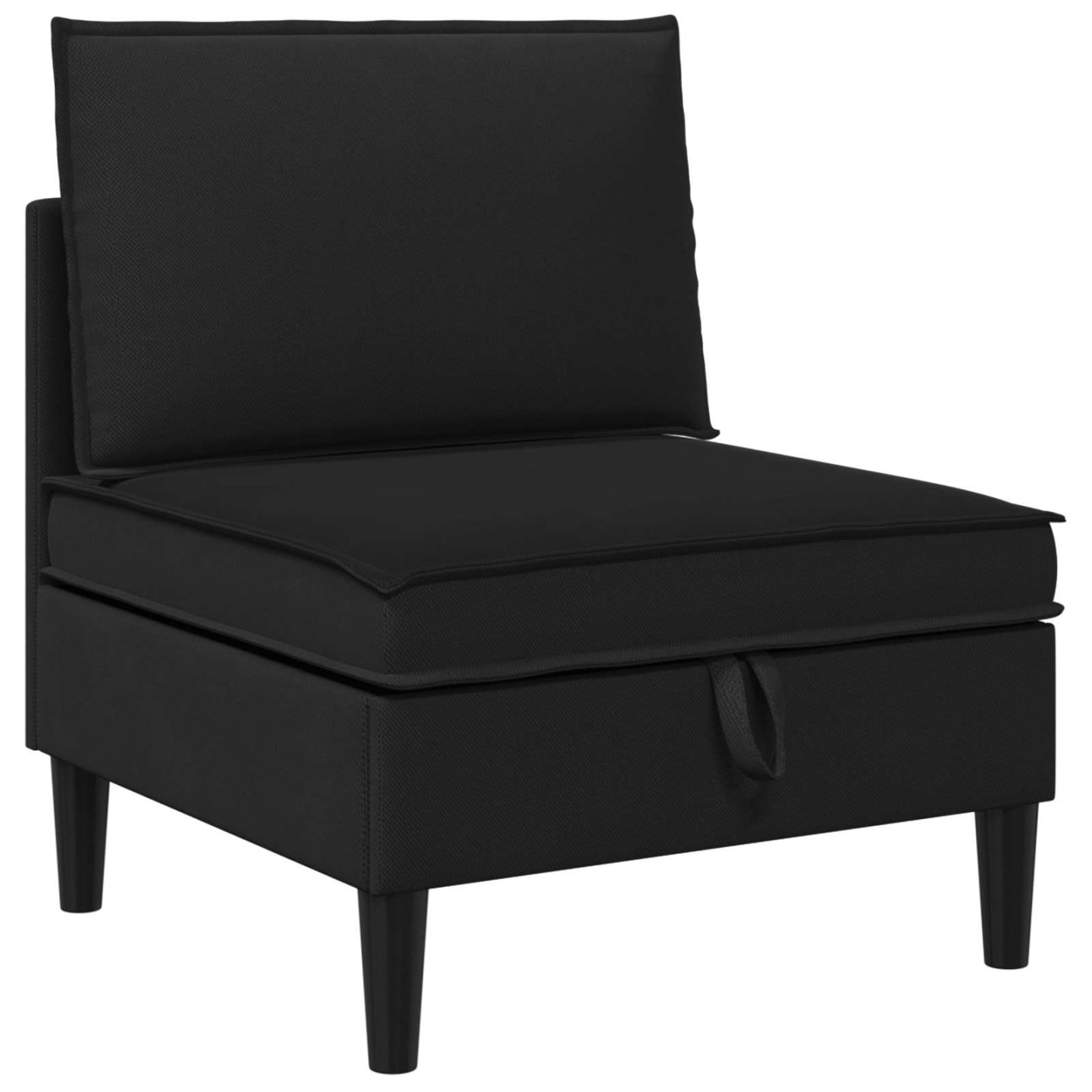 Canapé central avec rangement Noir 70 x 70 x 82 cm Velours