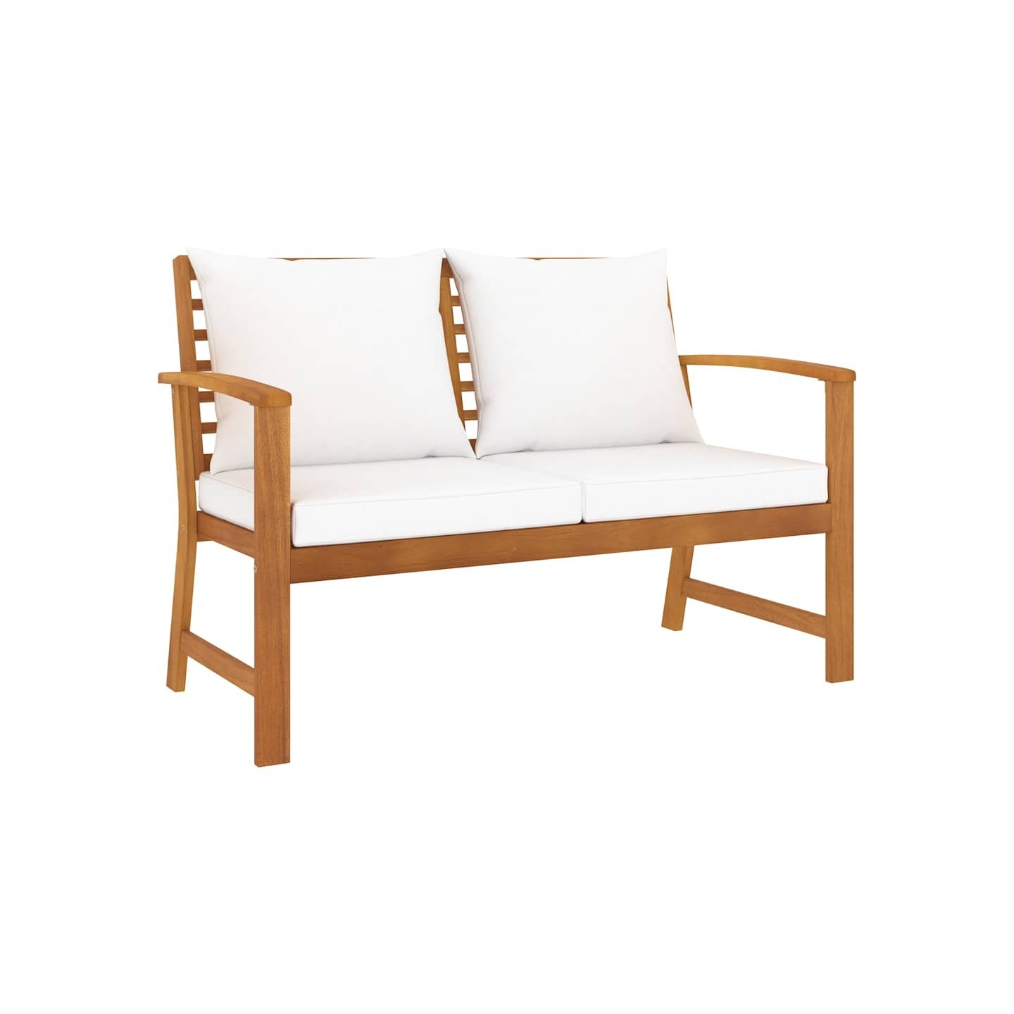 Banc de jardin avec coussin crème 120 cm Bois solide d'acacia