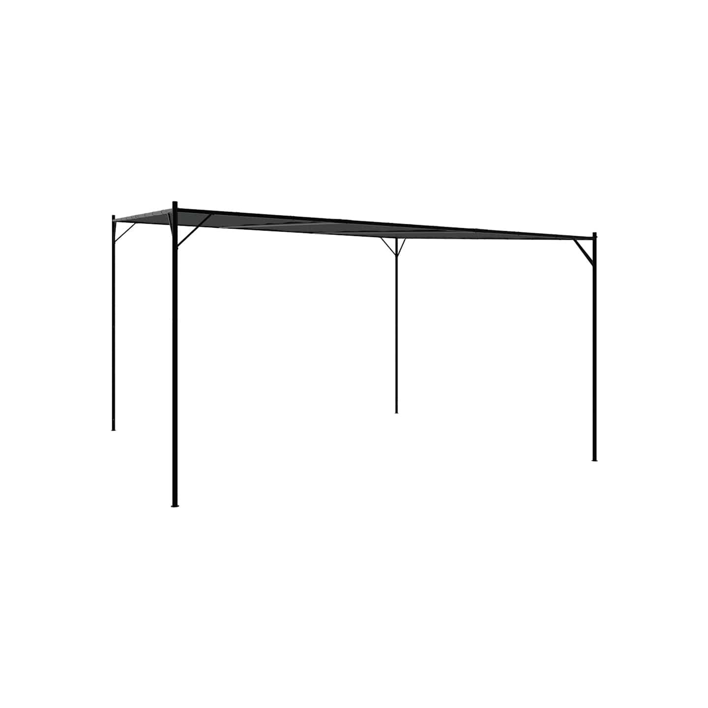 Belvédère anthracite 4x4 m 180 g/m² tissu et acier