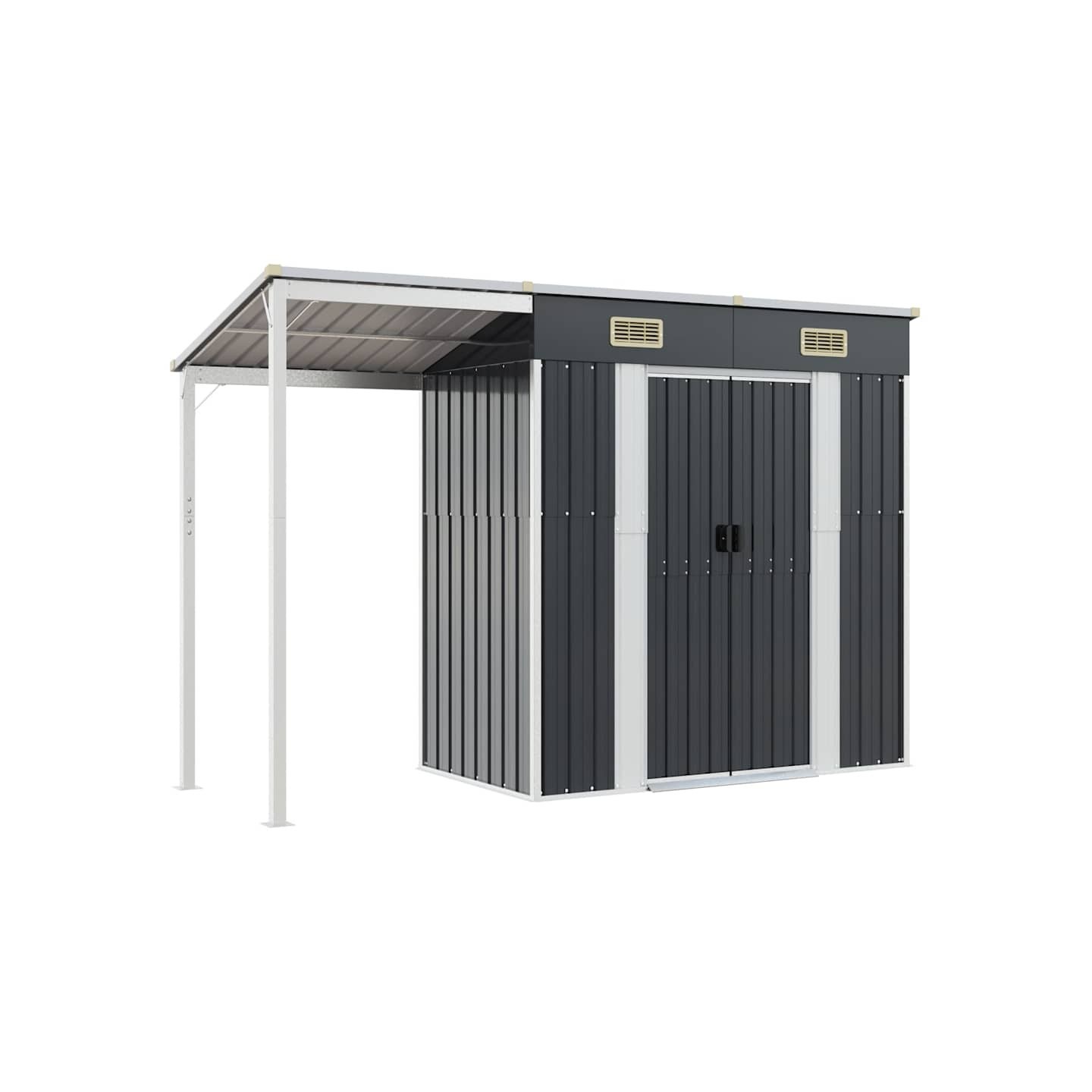 Abri de jardin avec toit prolongé anthracite 277x107x181 cm