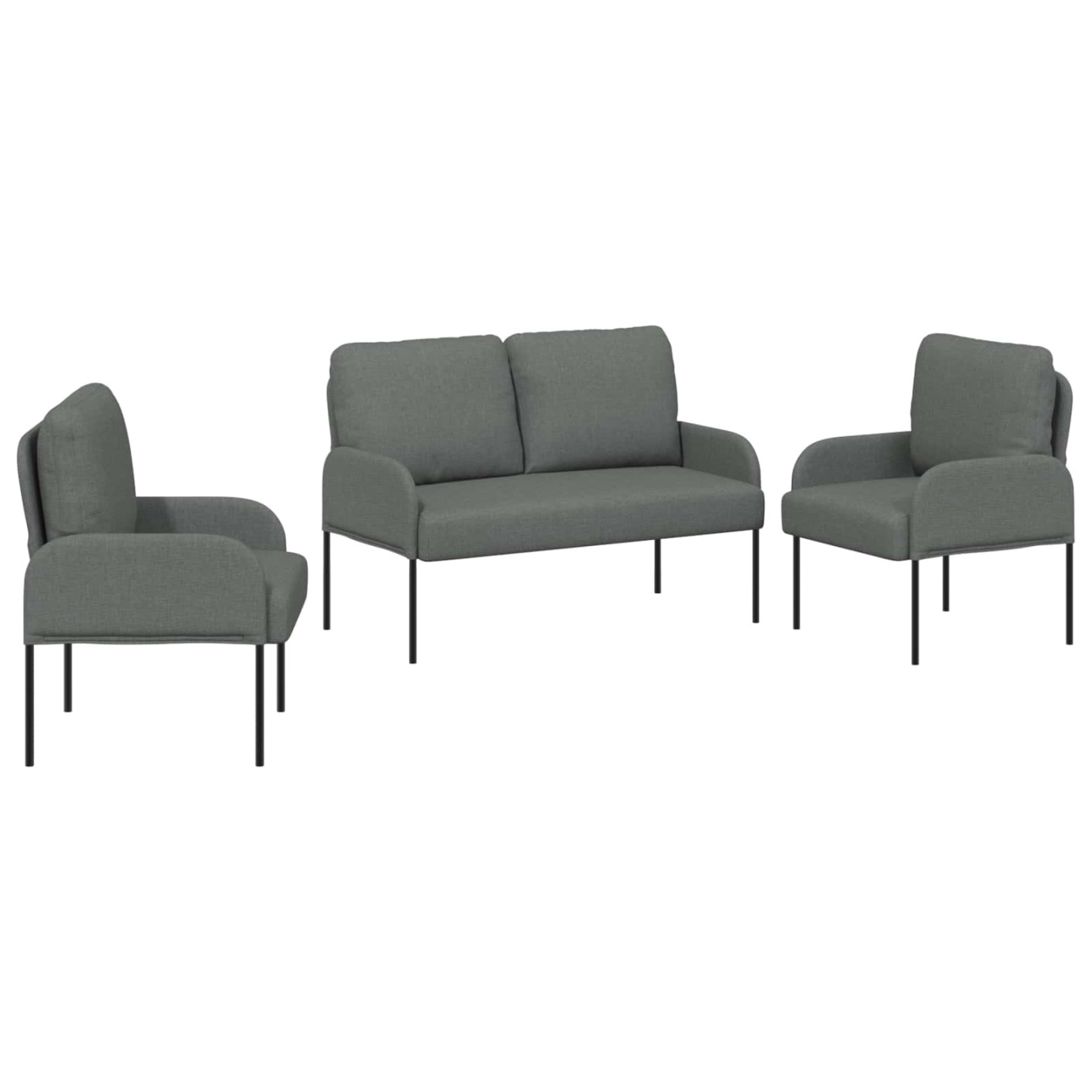 Ensembles de canapés 3 pc Gris foncé 115 x 56 x 80 cm