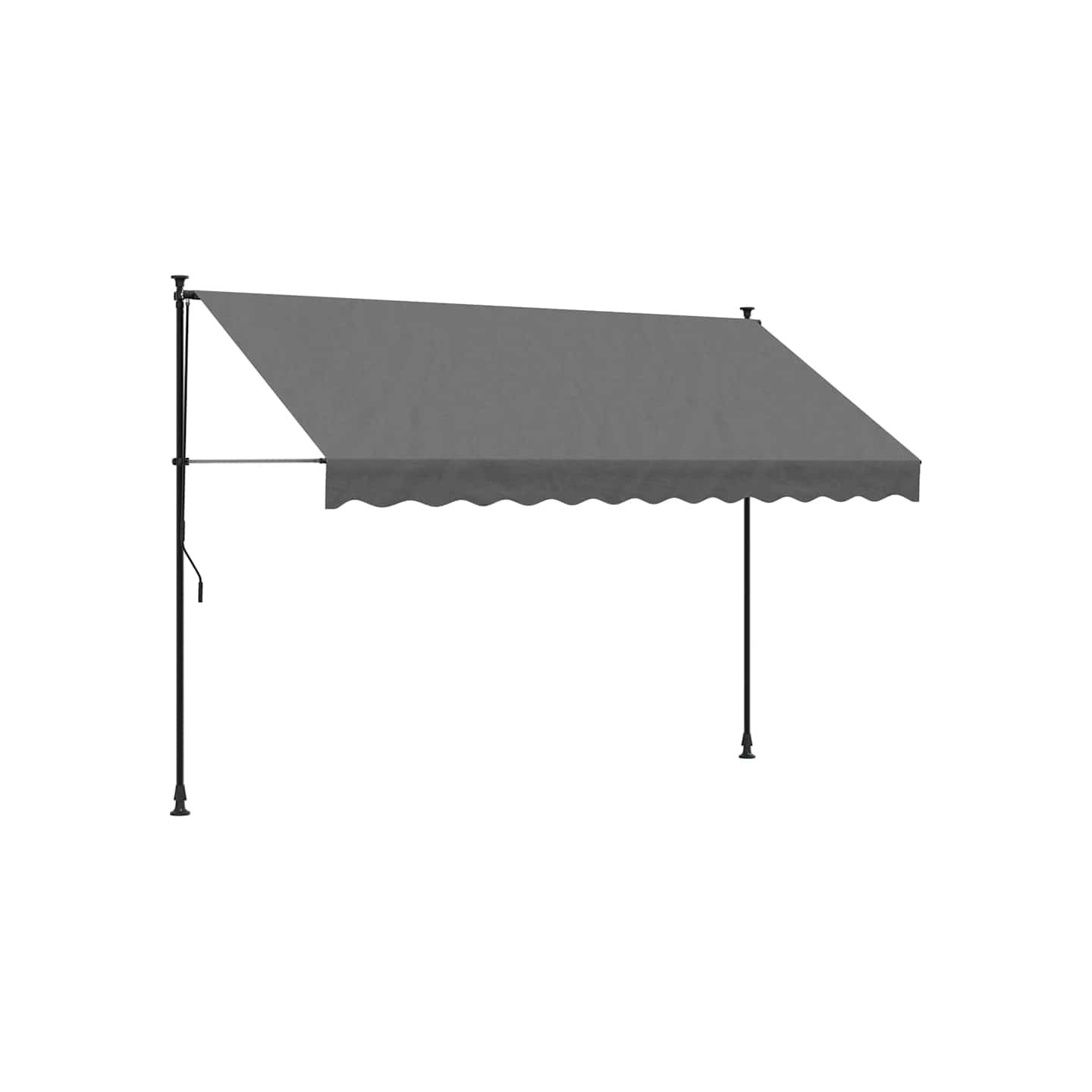 Auvent rétractable anthracite 300x150 m tissu et acier