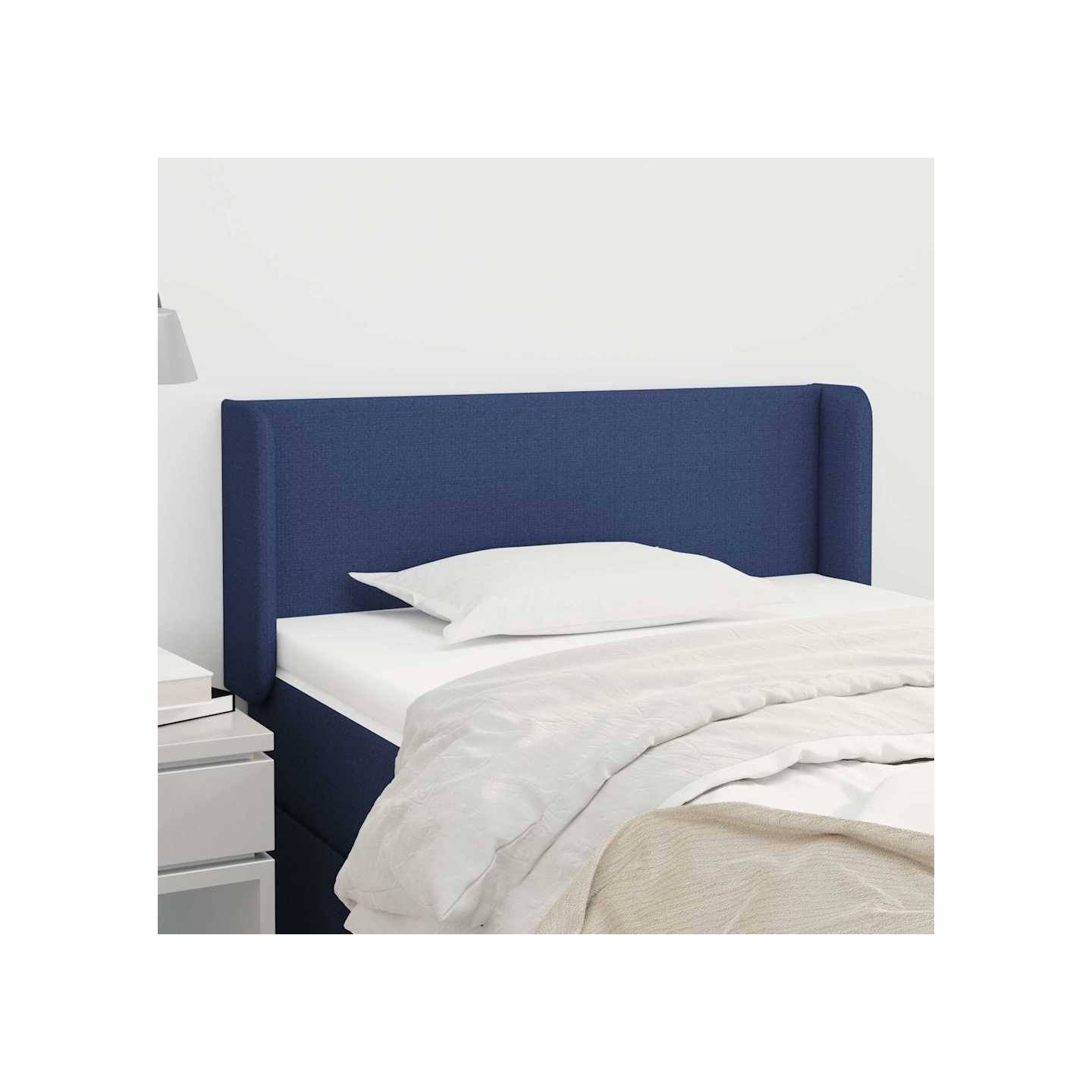 Tête de lit avec oreilles Bleu 83x16x78/88 cm Tissu