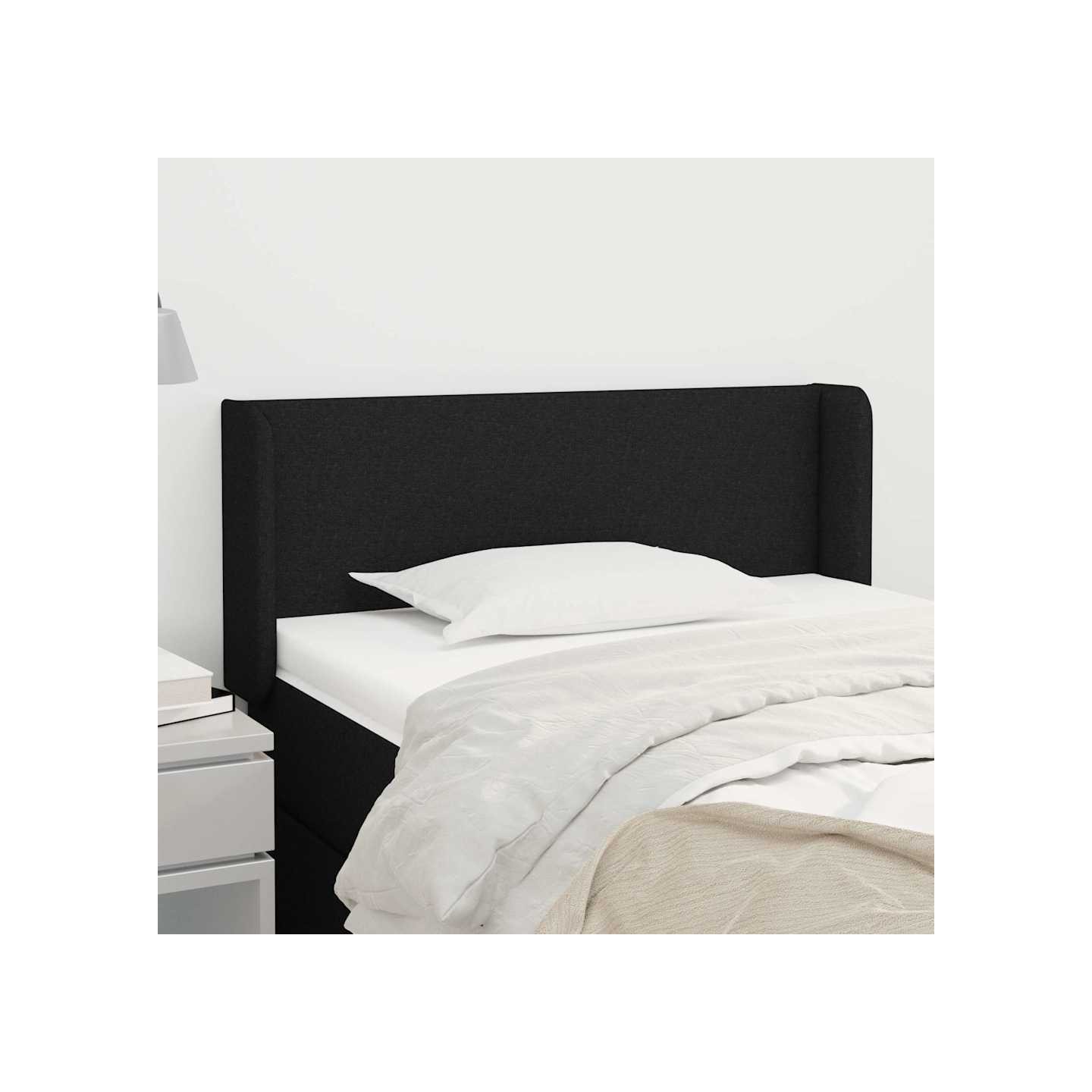 Tête de lit avec oreilles Noir 83x16x78/88 cm Tissu