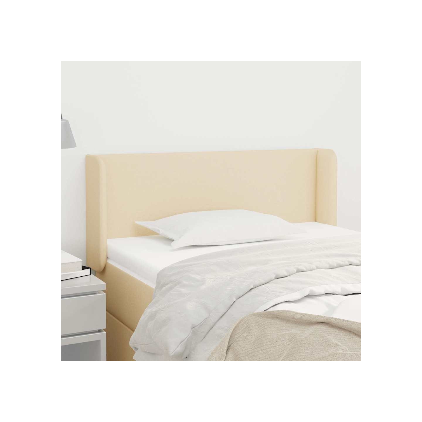 Tête de lit avec oreilles Crème 83x16x78/88 cm Tissu