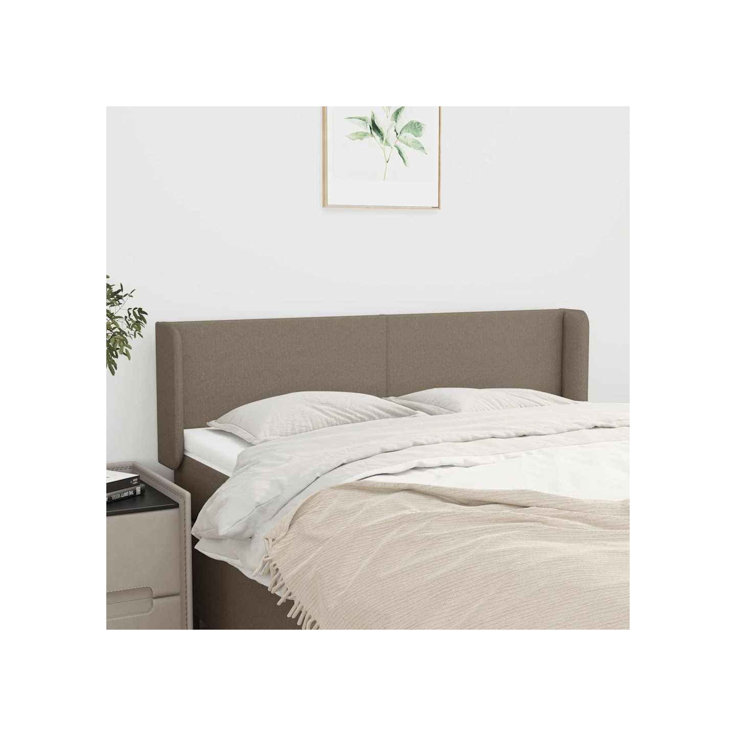 Tête de lit avec oreilles Taupe 147x16x78/88 cm Tissu