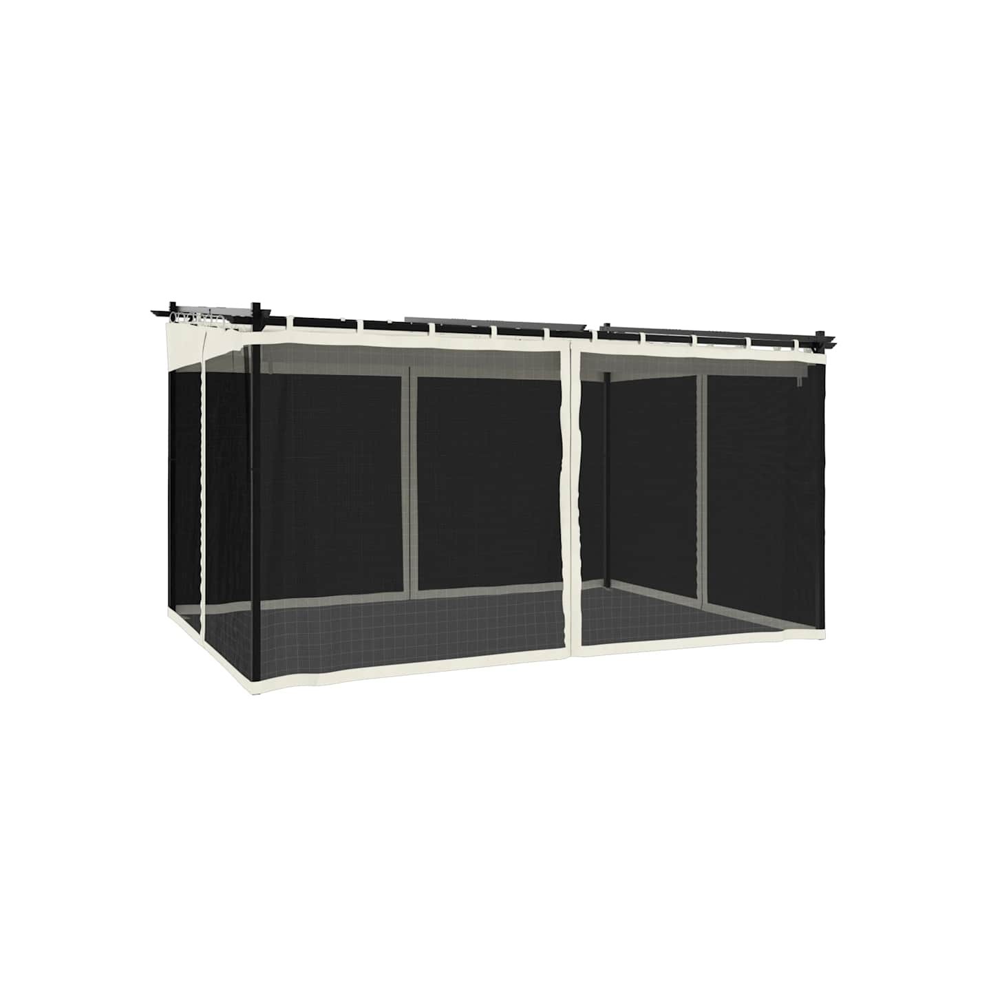 Tonnelle avec parois en filet crème 4x3 m acier