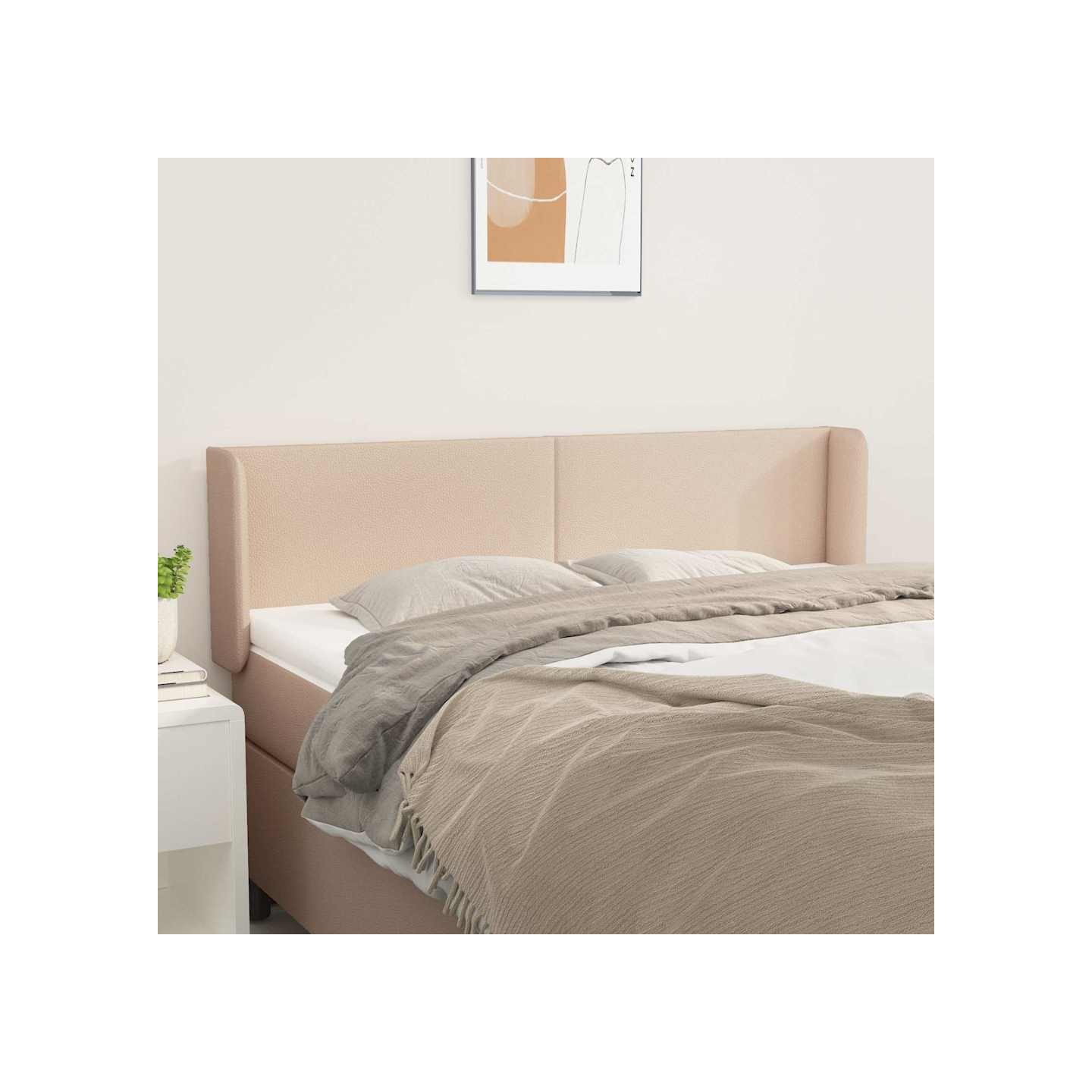 Tête de lit avec oreilles Cappuccino 147x16x78/88 cm Similicuir
