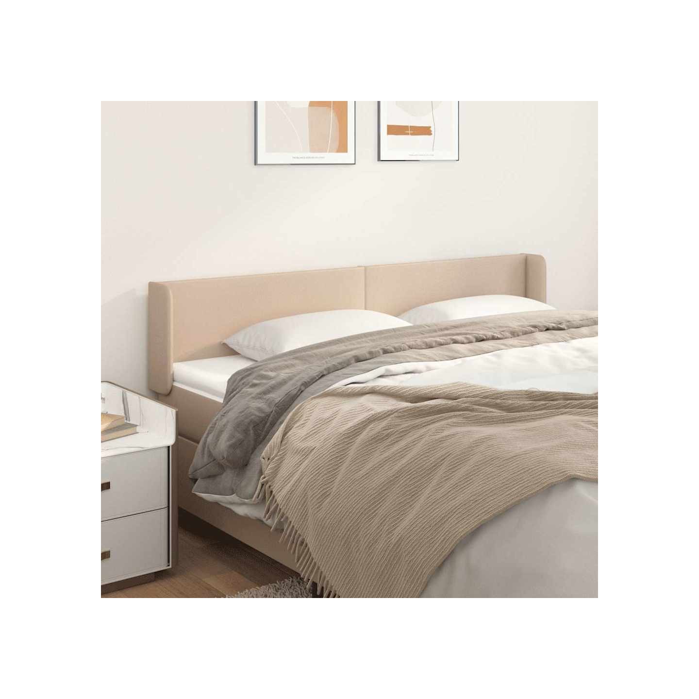 Tête de lit avec oreilles Cappuccino 203x16x78/88 cm Similicuir