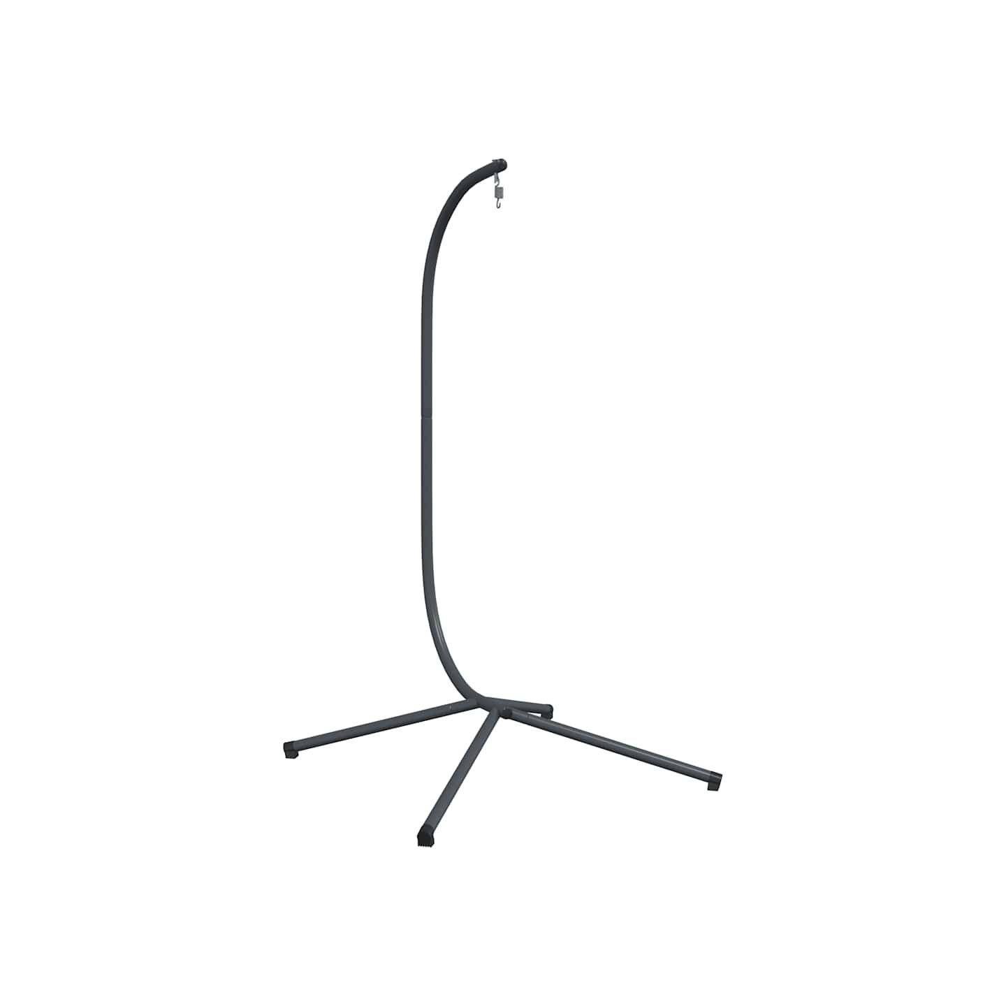 Support pour Fauteuil Œuf Suspendu sans Panier Anthracite Acier (Base de Support Uniquement)