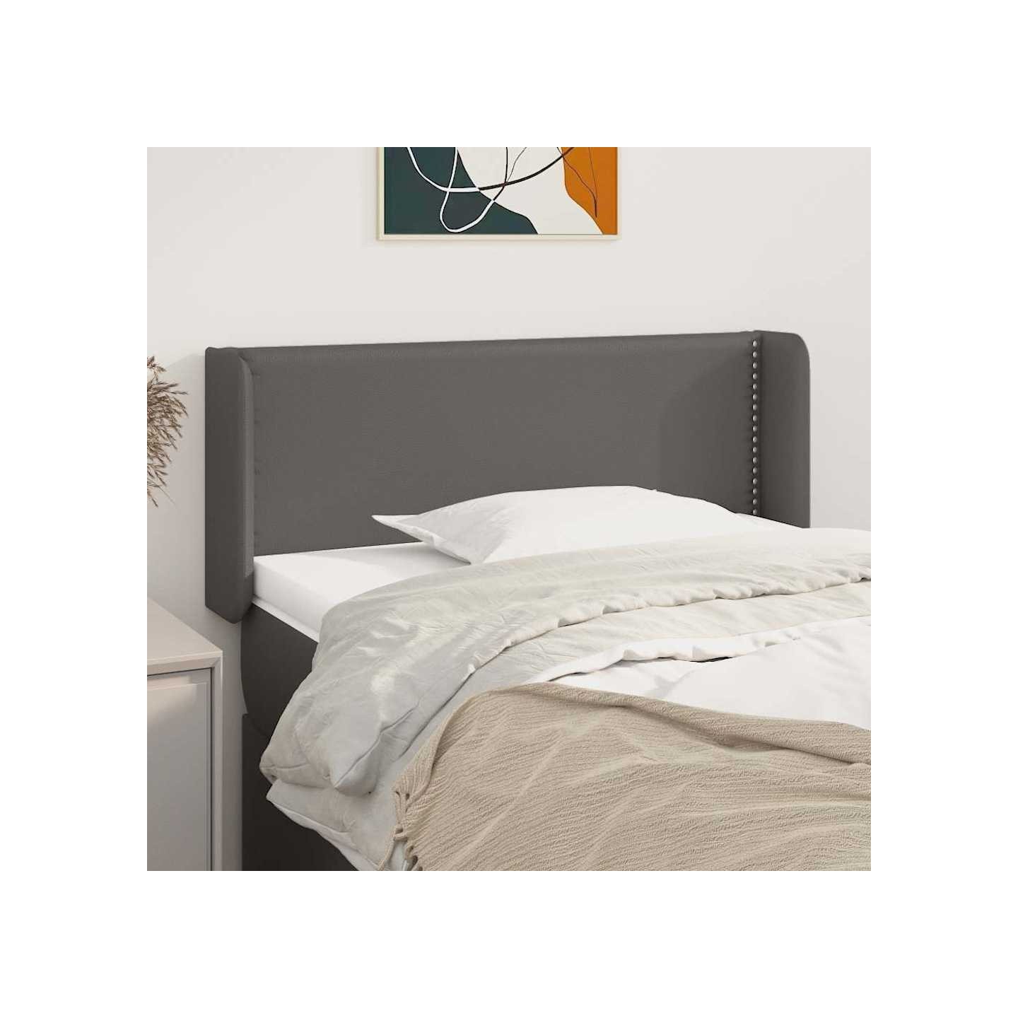 Tête de lit avec oreilles Gris 103x16x78/88 cm Similicuir