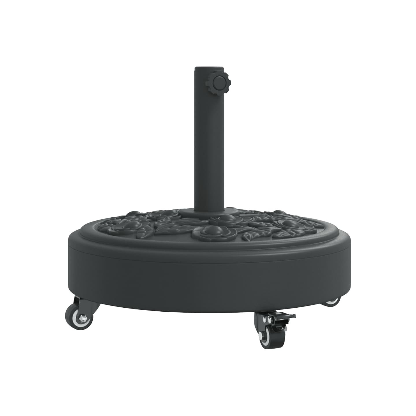 Base de parasol avec roues pour mâts Ø38 / 48 mm 27 kg rond