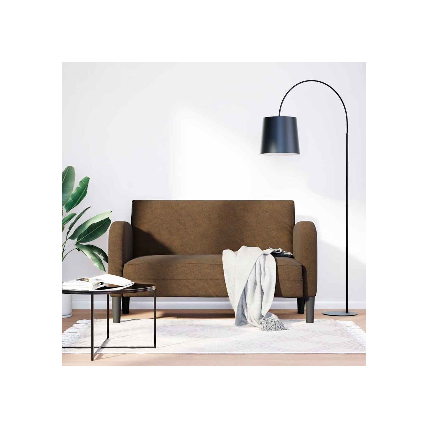Canapé causeuse marron 110 cm similicuir