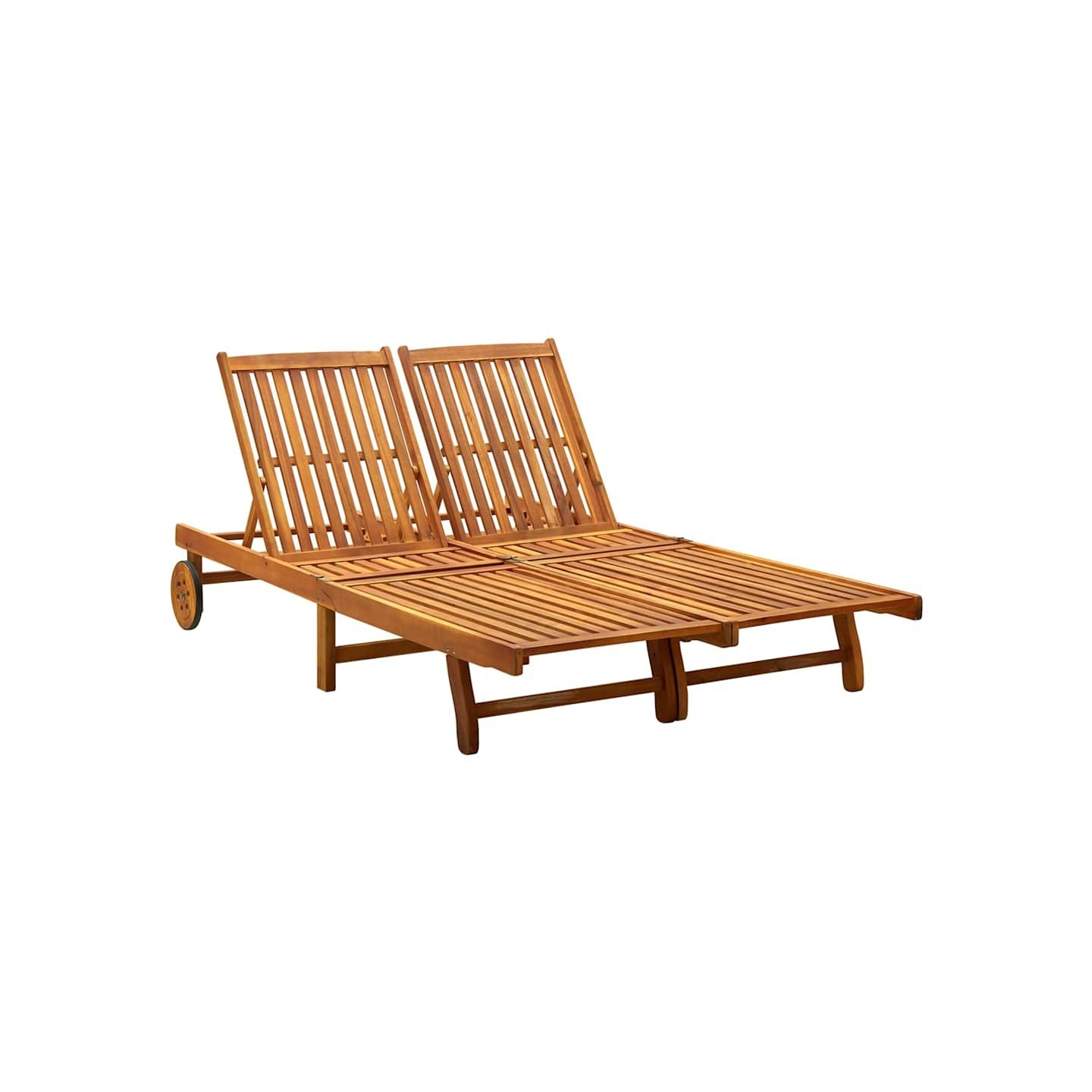 Chaise longue 2 places bois d'acacia massif