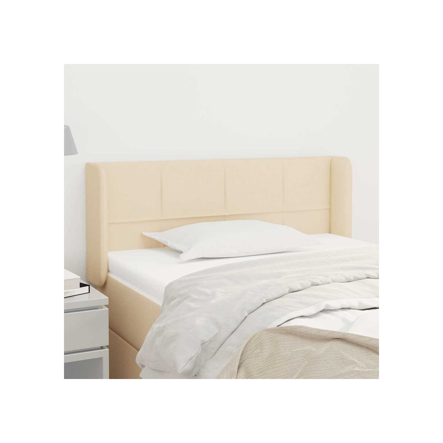 Tête de lit avec oreilles Crème 103x16x78/88 cm Tissu