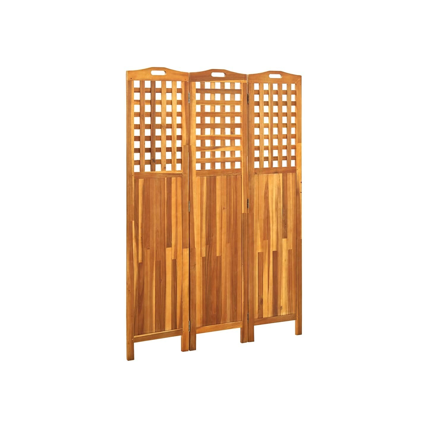 Cloison de séparation 3 panneaux 121x2x170 cm Bois d'acacia