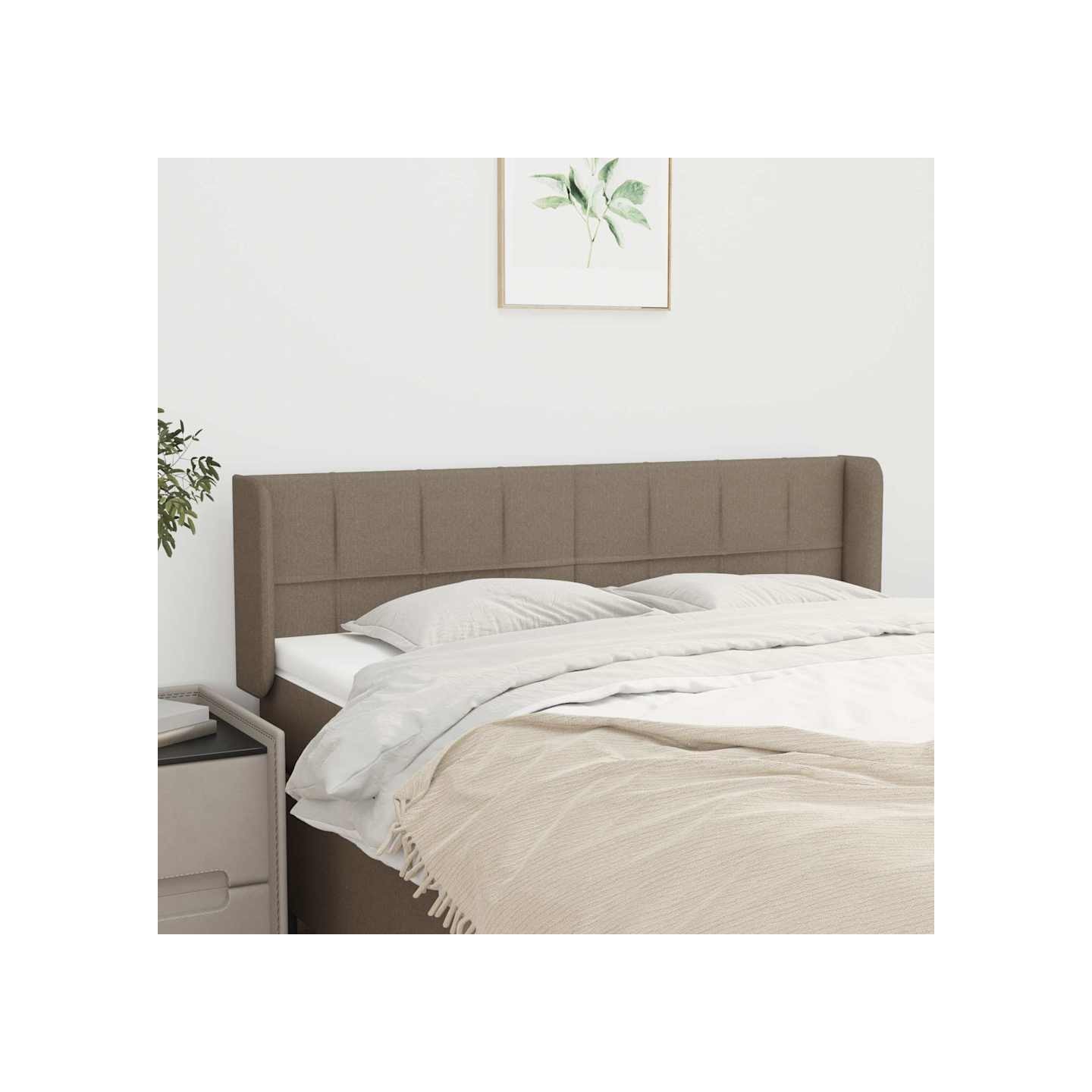 Tête de lit avec oreilles Taupe 147x16x78/88 cm Tissu
