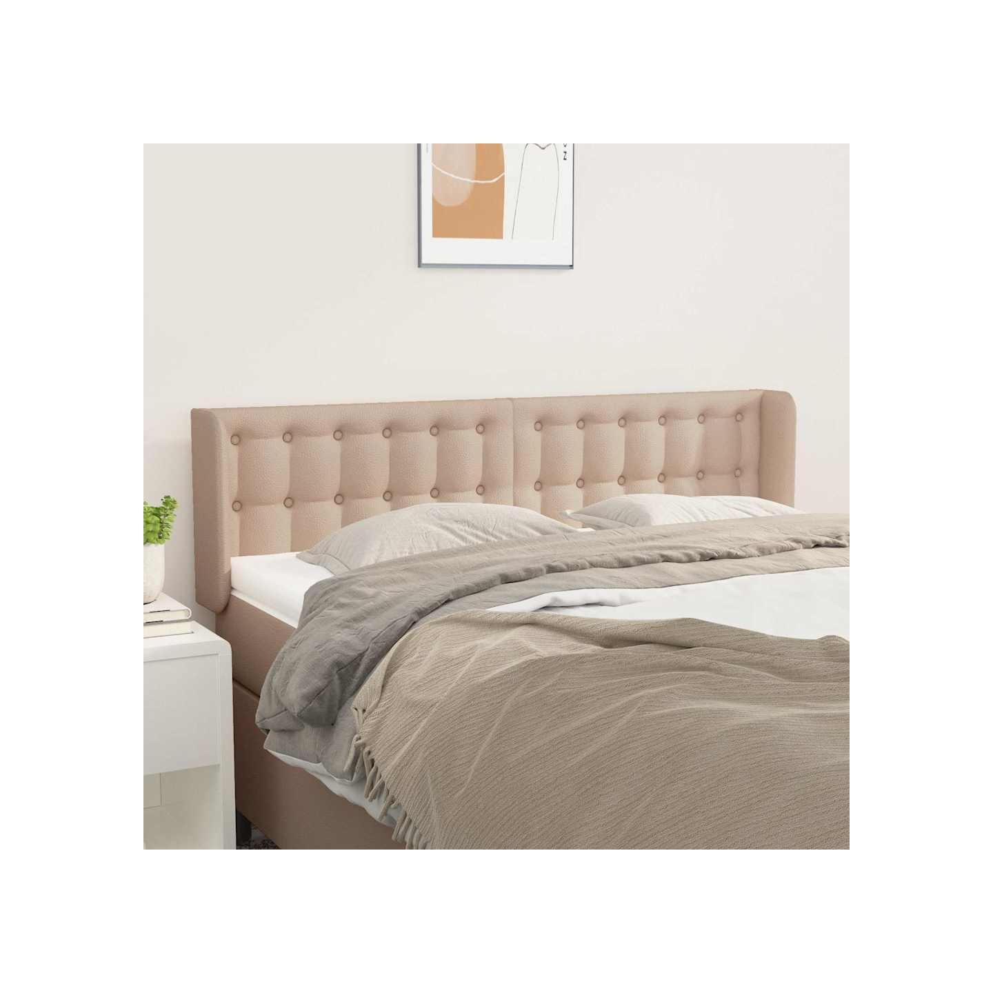 Tête de lit avec oreilles Cappuccino 147x16x78/88 cm Similicuir