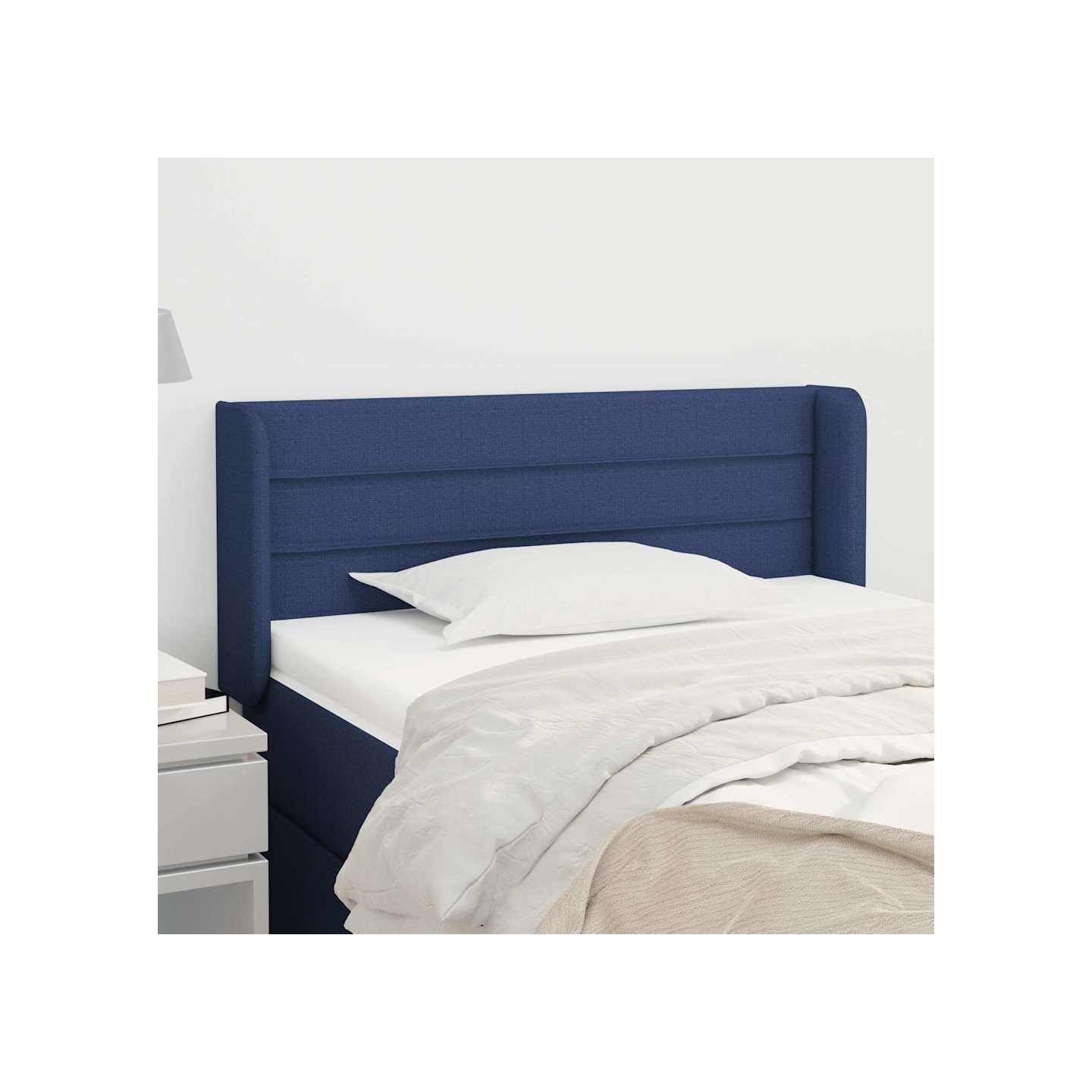 Tête de lit avec oreilles Bleu 93x16x78/88 cm Tissu
