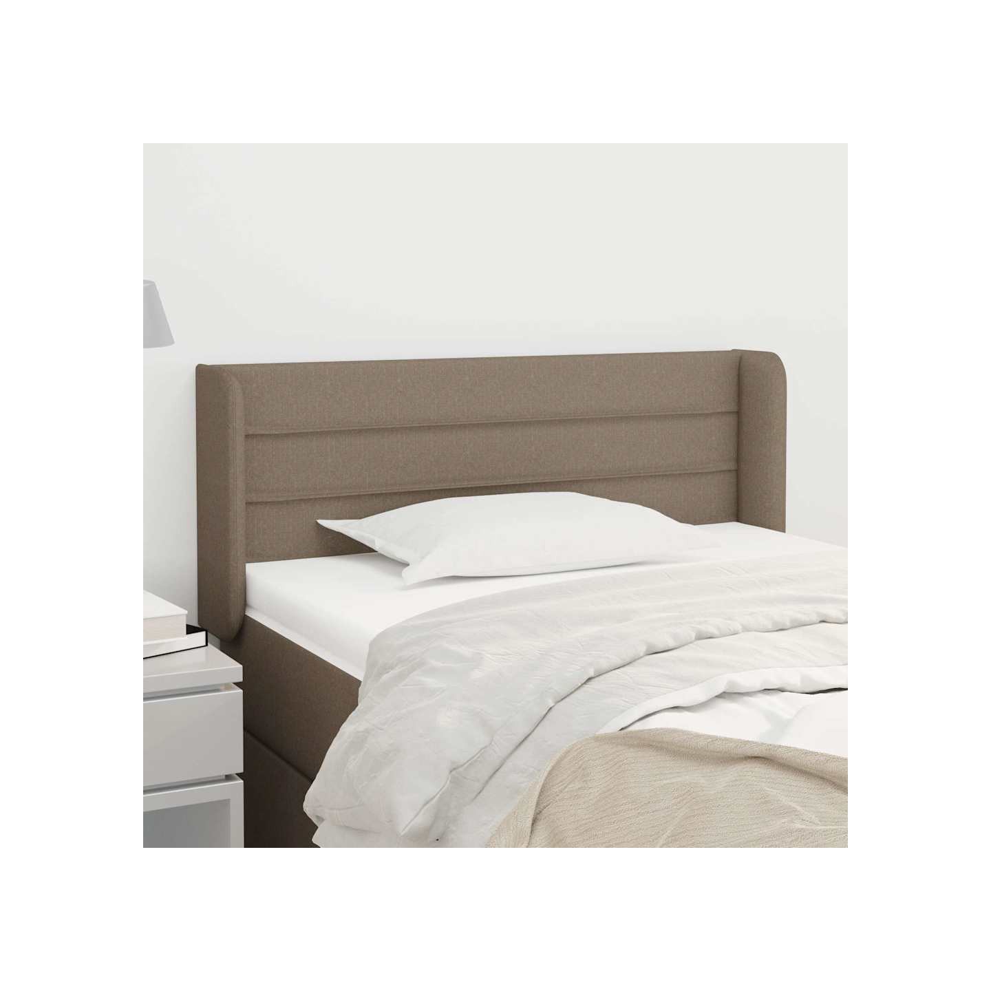 Tête de lit avec oreilles Taupe 93x16x78/88 cm Tissu