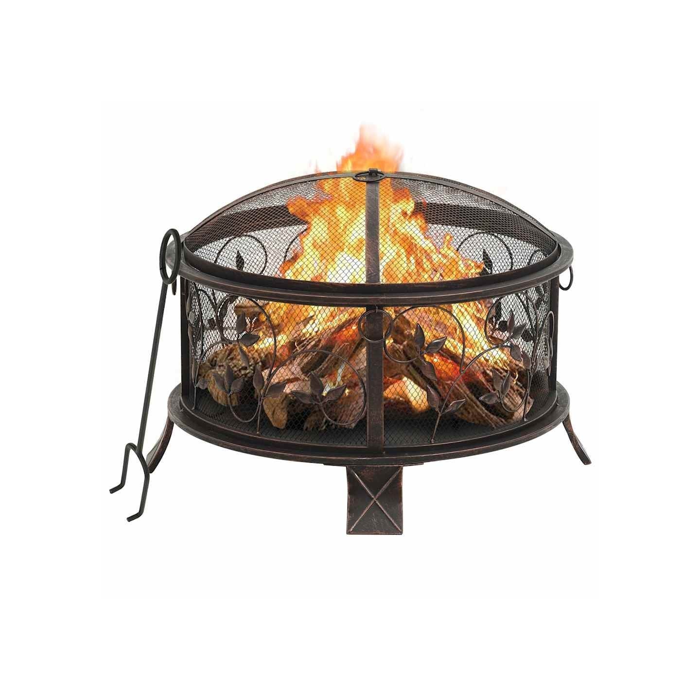 Foyer rustique avec tisonnier 67,5 cm XXL Acier
