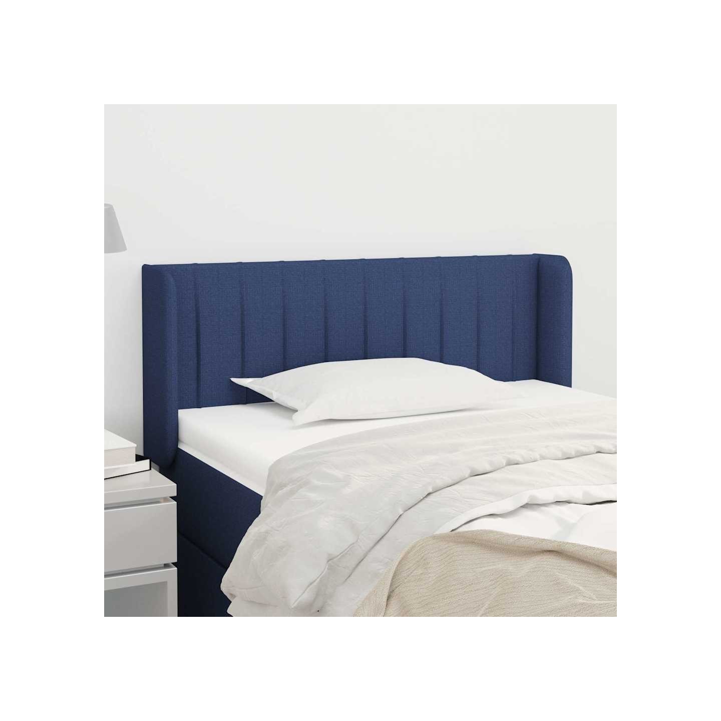Tête de lit avec oreilles Bleu 103x16x78/88 cm Tissu