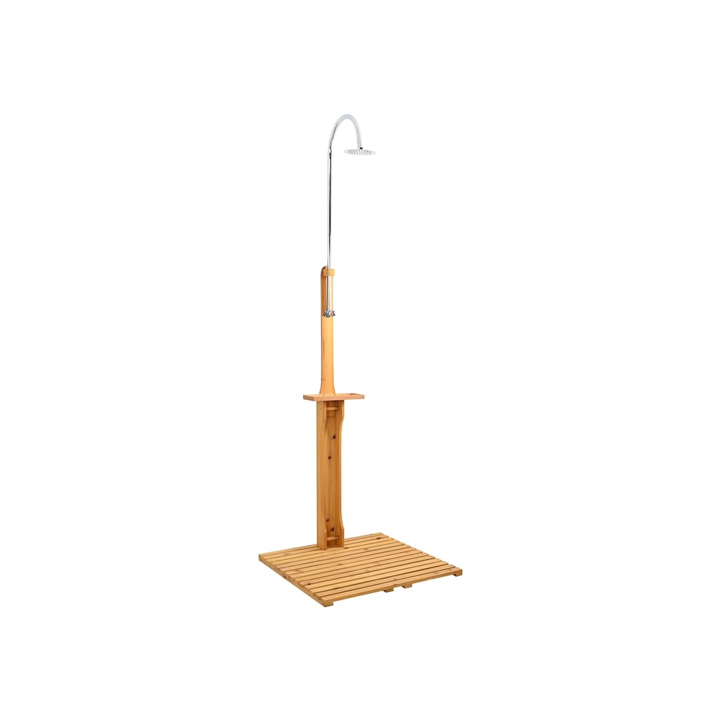 Douche de jardin en bois
