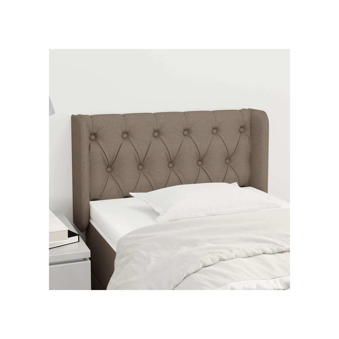 Tête de lit avec oreilles Taupe 83x16x78/88 cm Tissu