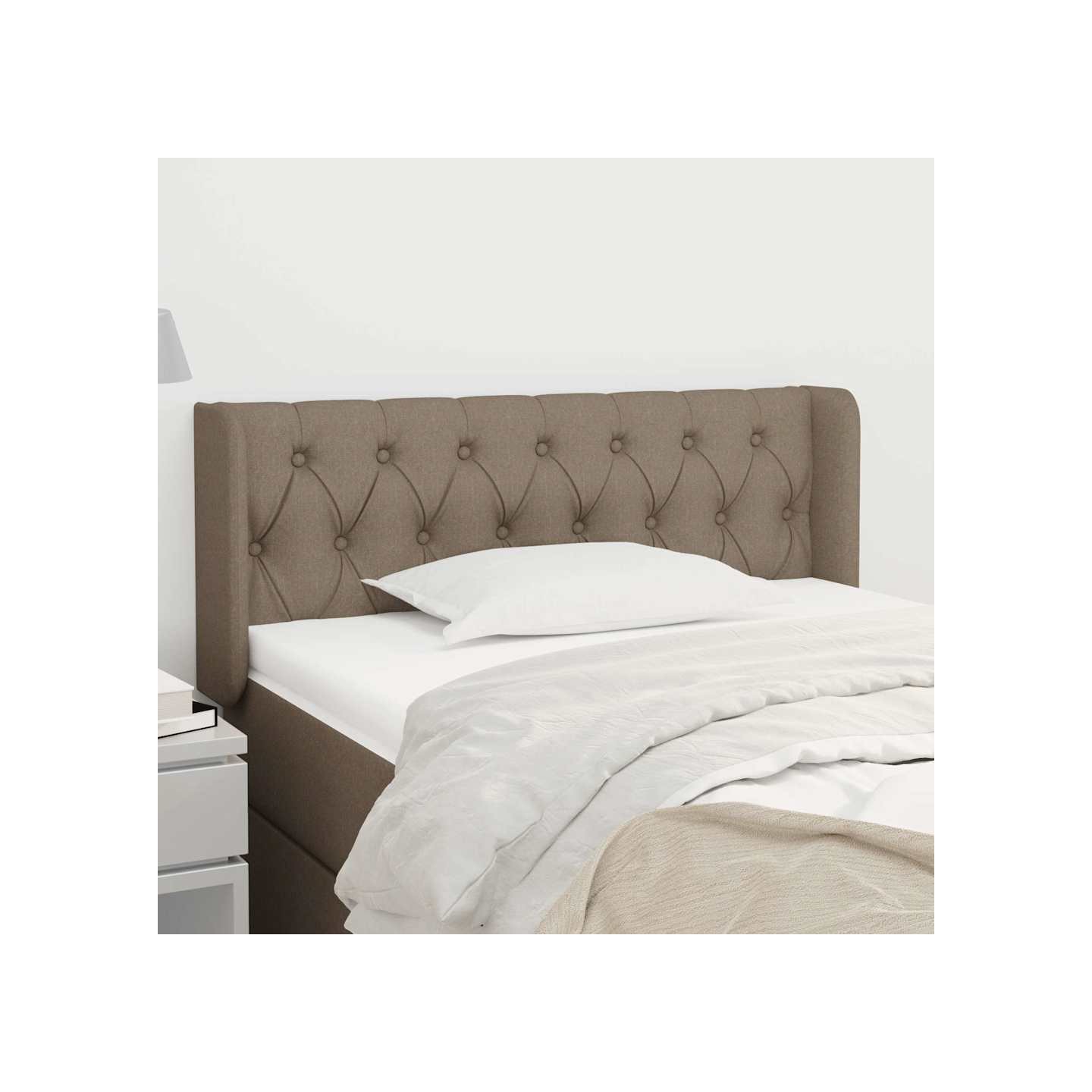 Tête de lit avec oreilles Taupe 103x16x78/88 cm Tissu