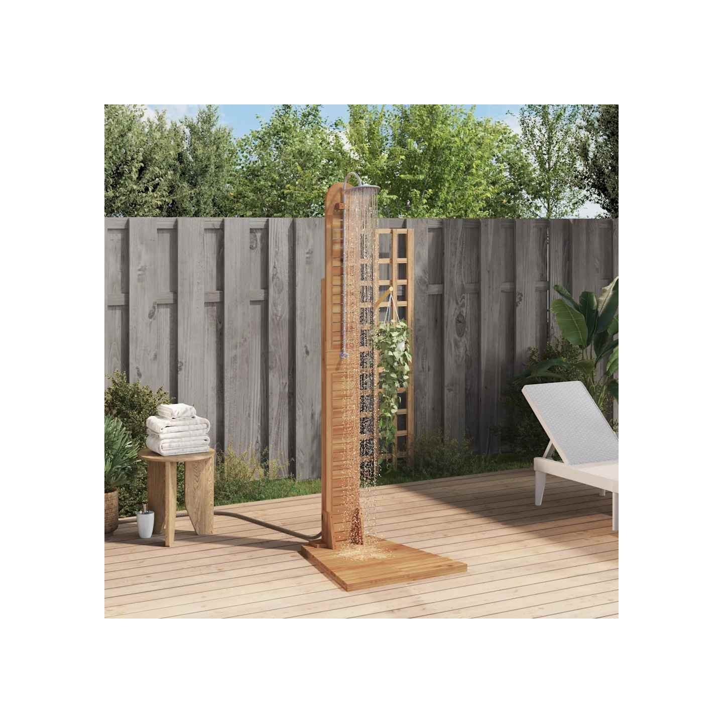 Douche de jardin teck massif 70x75x204 cm