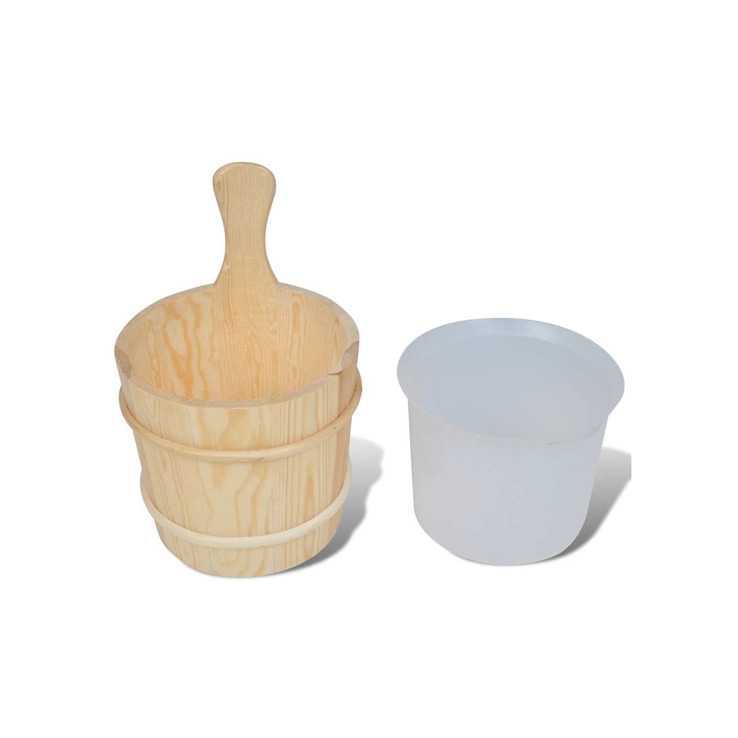 Accessoires sauna 5 pcs Seau Cuillère Sablier Thermo-hygromètre