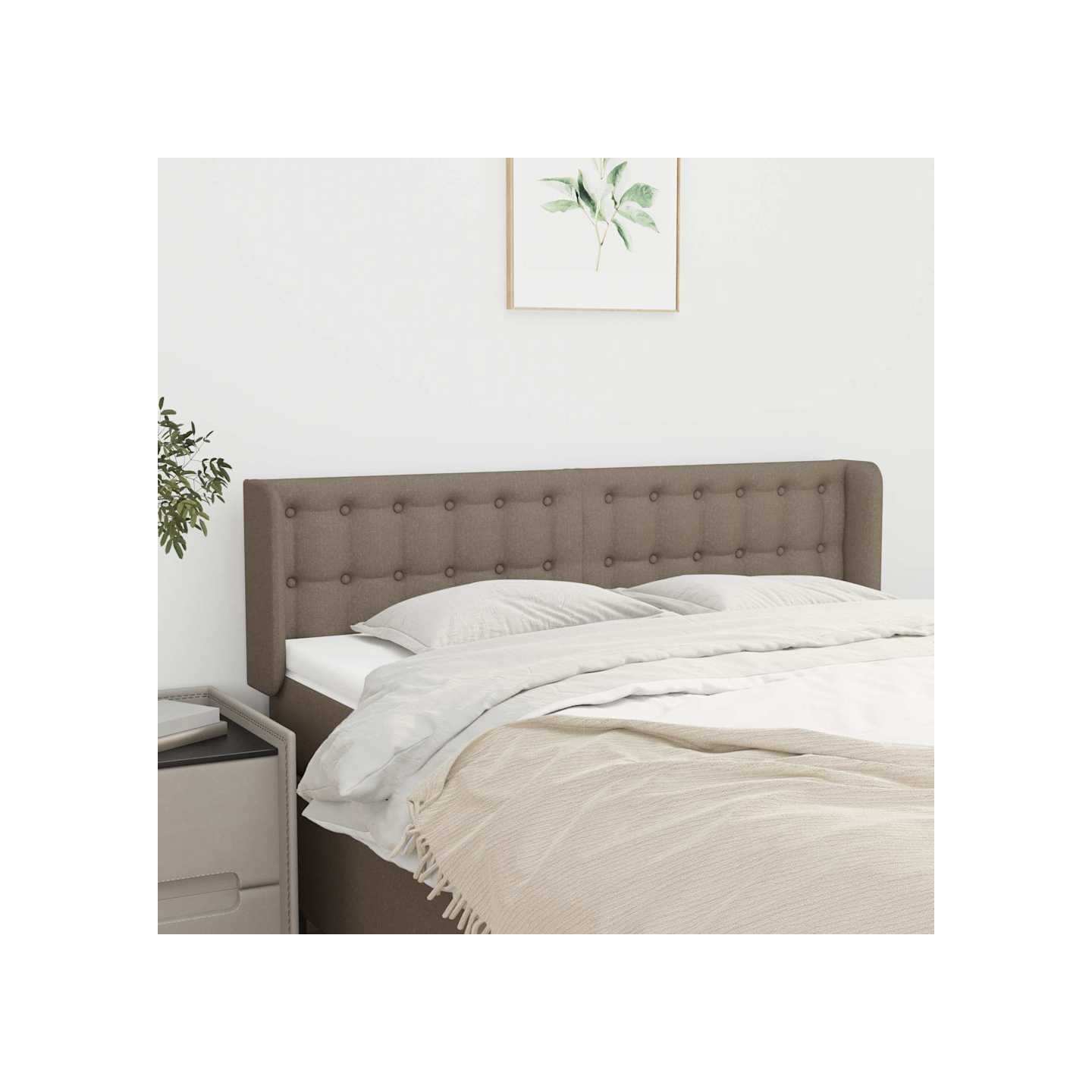 Tête de lit avec oreilles Taupe 147x16x78/88 cm Tissu
