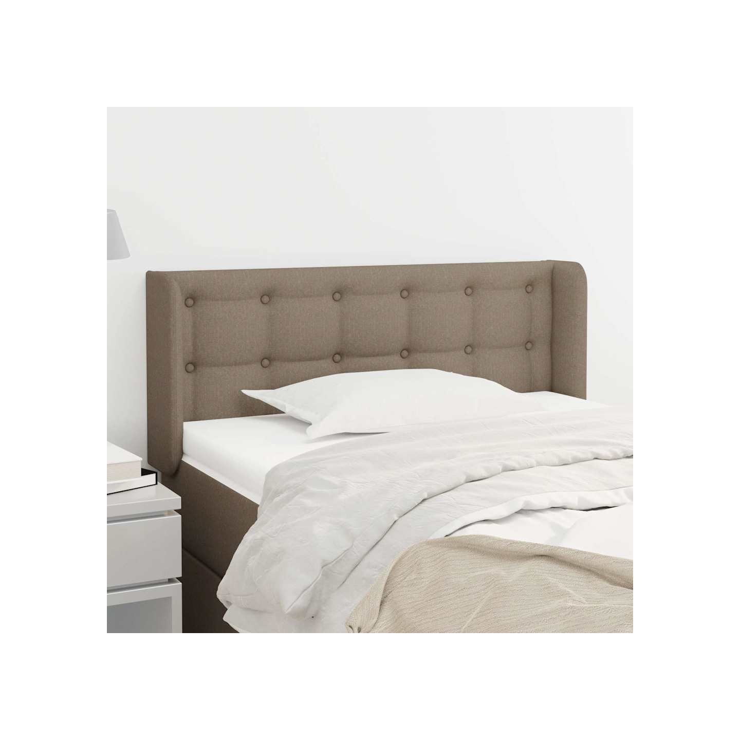 Tête de lit avec oreilles Taupe 103x16x78/88 cm Tissu