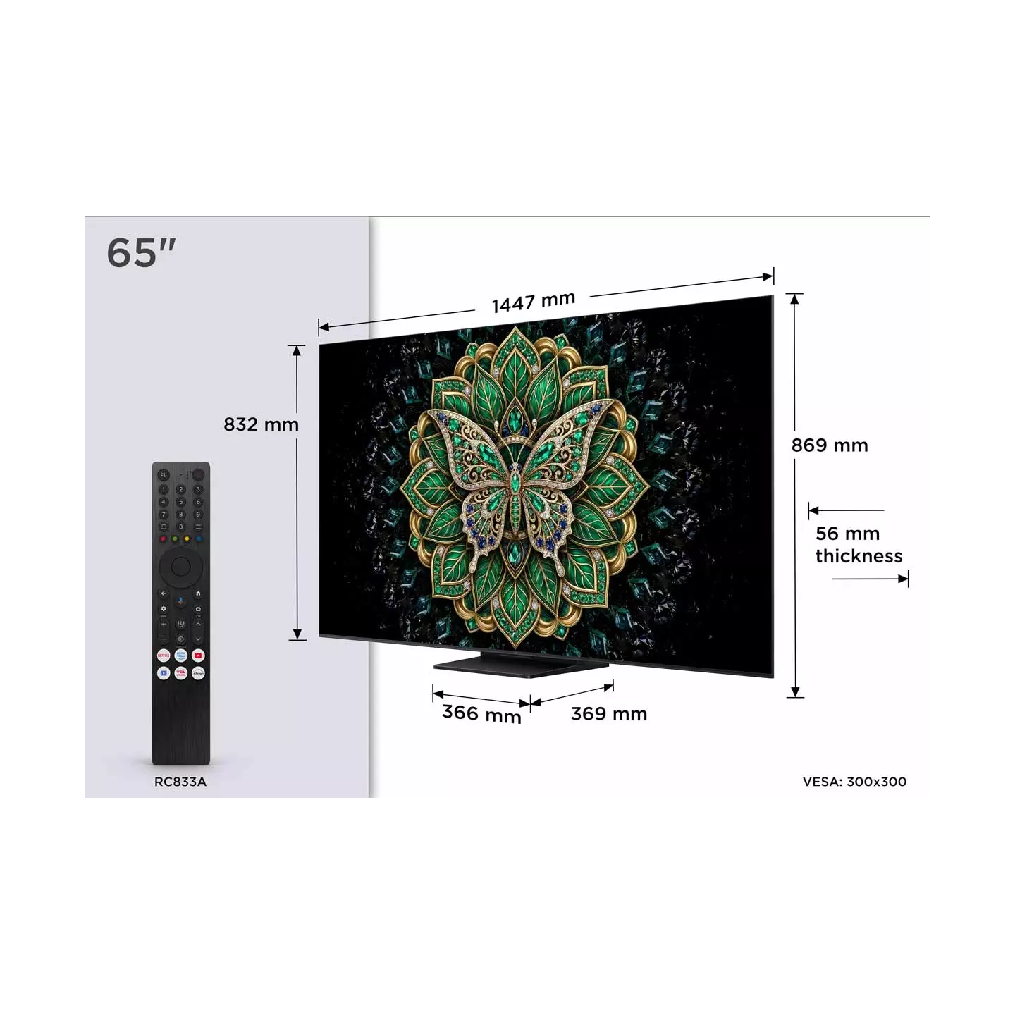 TV QLED TCL 65C6KPRO 65" 4K QD-Mini LED 144 Hz | Nimestore
