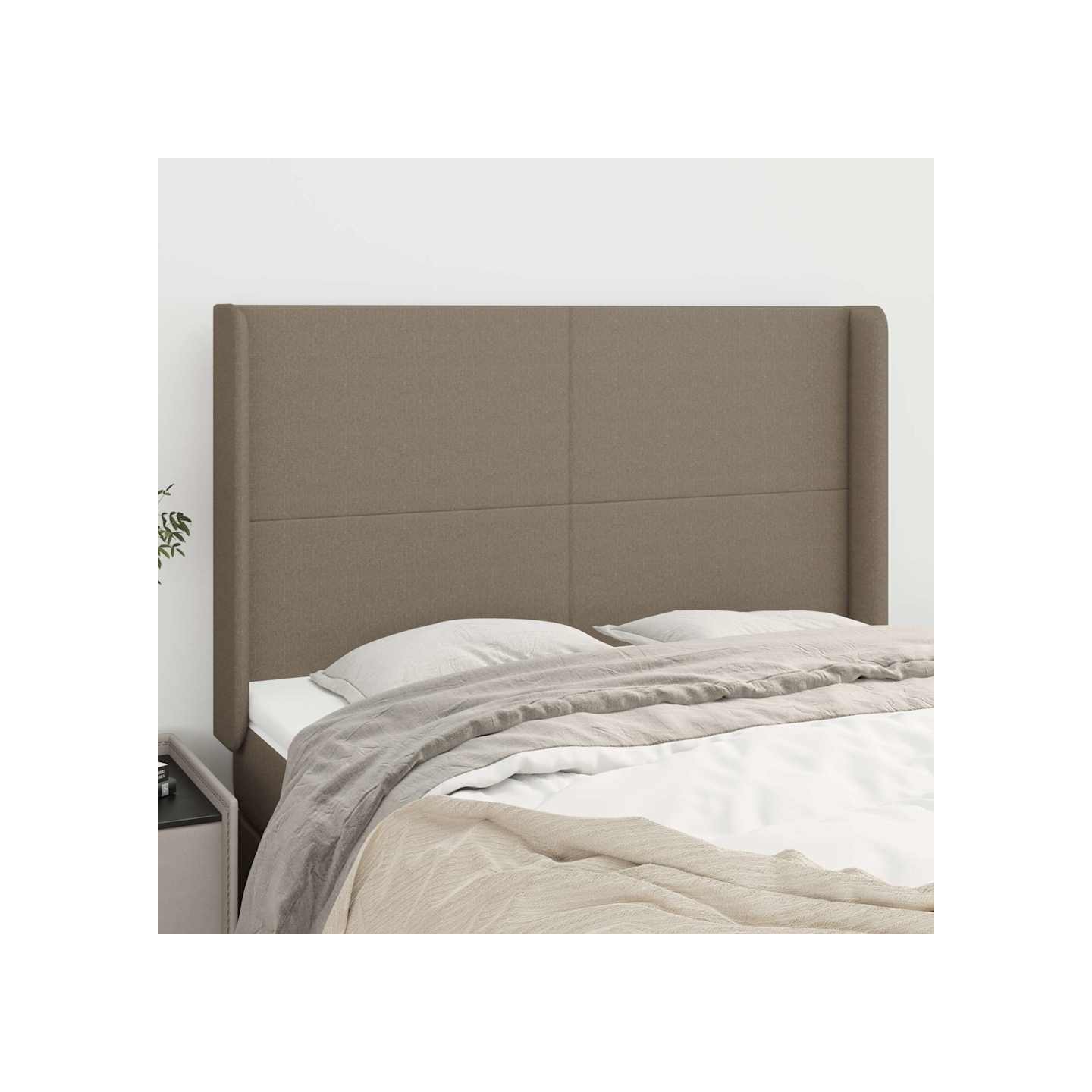 Tête de lit avec oreilles Taupe 147x16x118/128 cm Tissu