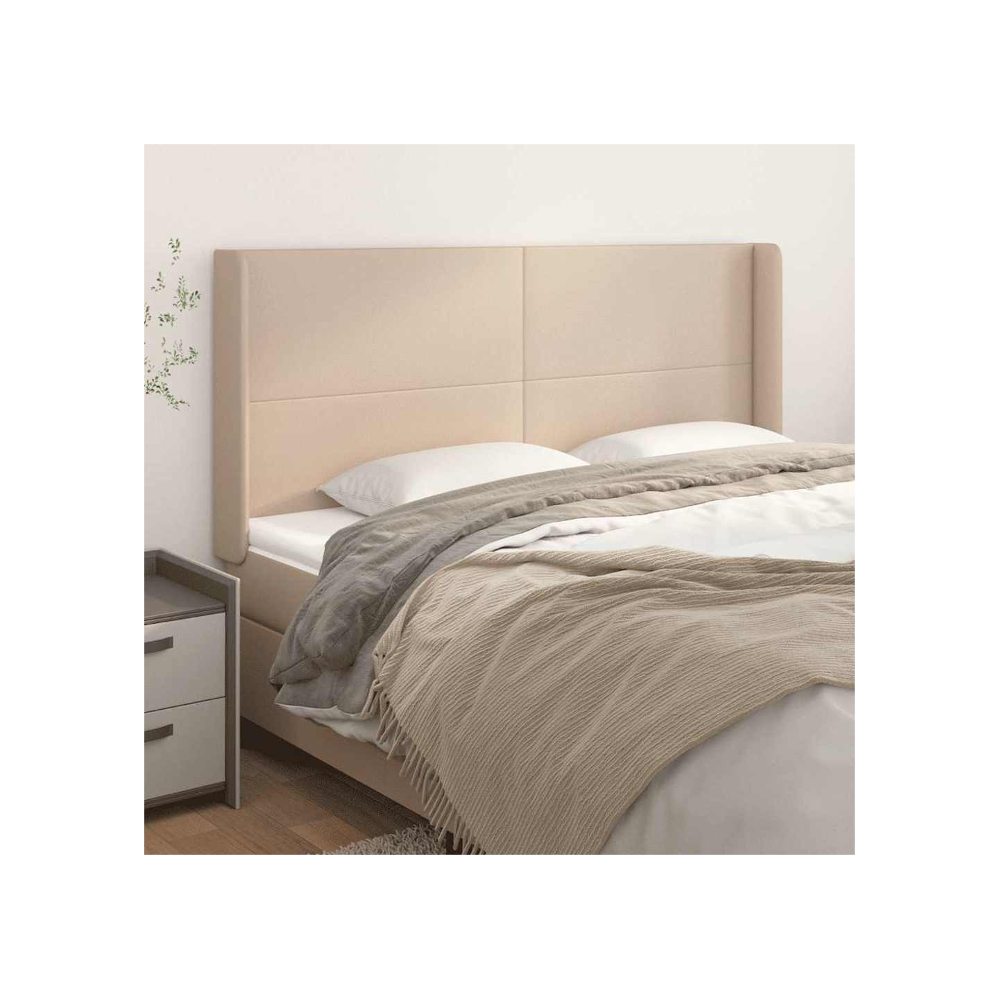 Tête de lit avec oreilles Cappuccino 163x16x118/128 cm