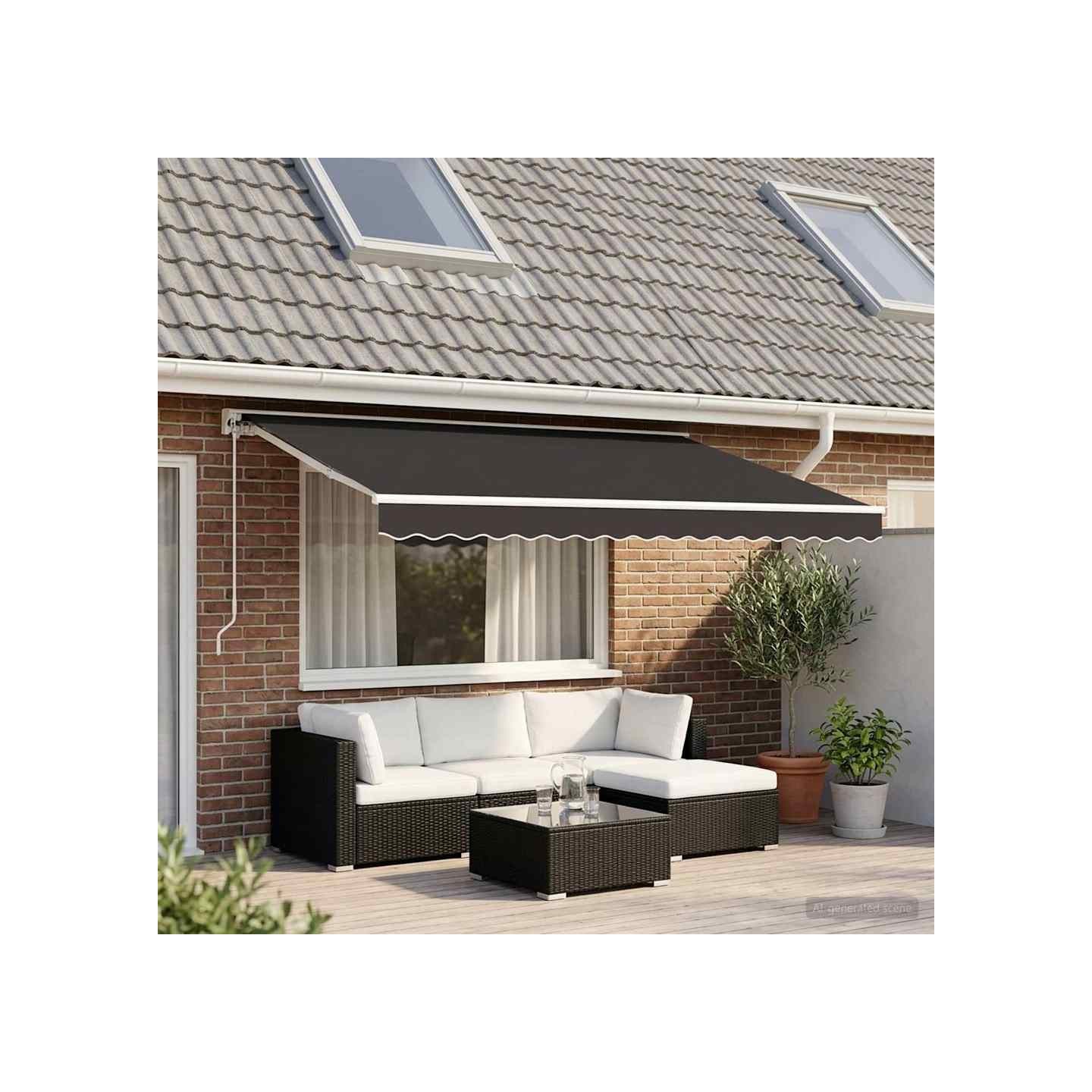 Tissu de remplacement pour auvent anthracite 400x350 cm polyester
