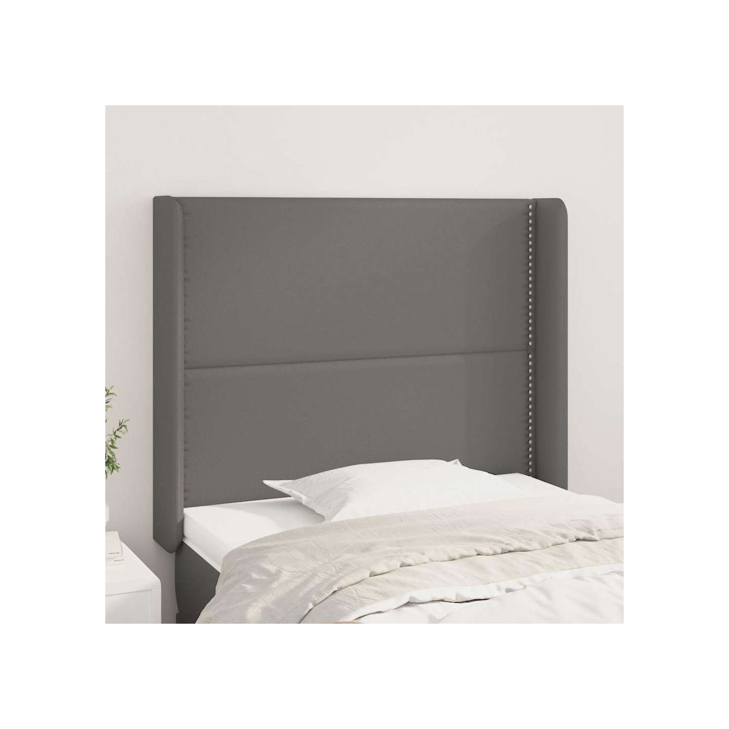 Tête de lit avec oreilles Gris 103x16x118/128 cm Similicuir