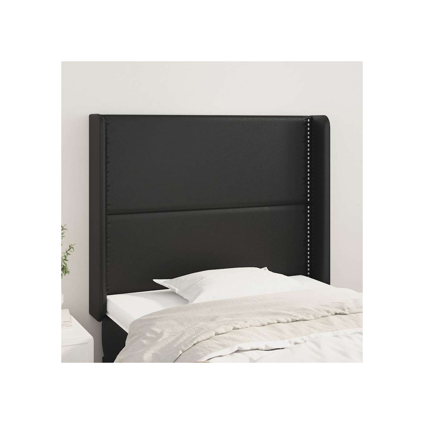 Tête de lit avec oreilles Noir 93x16x118/128 cm Similicuir
