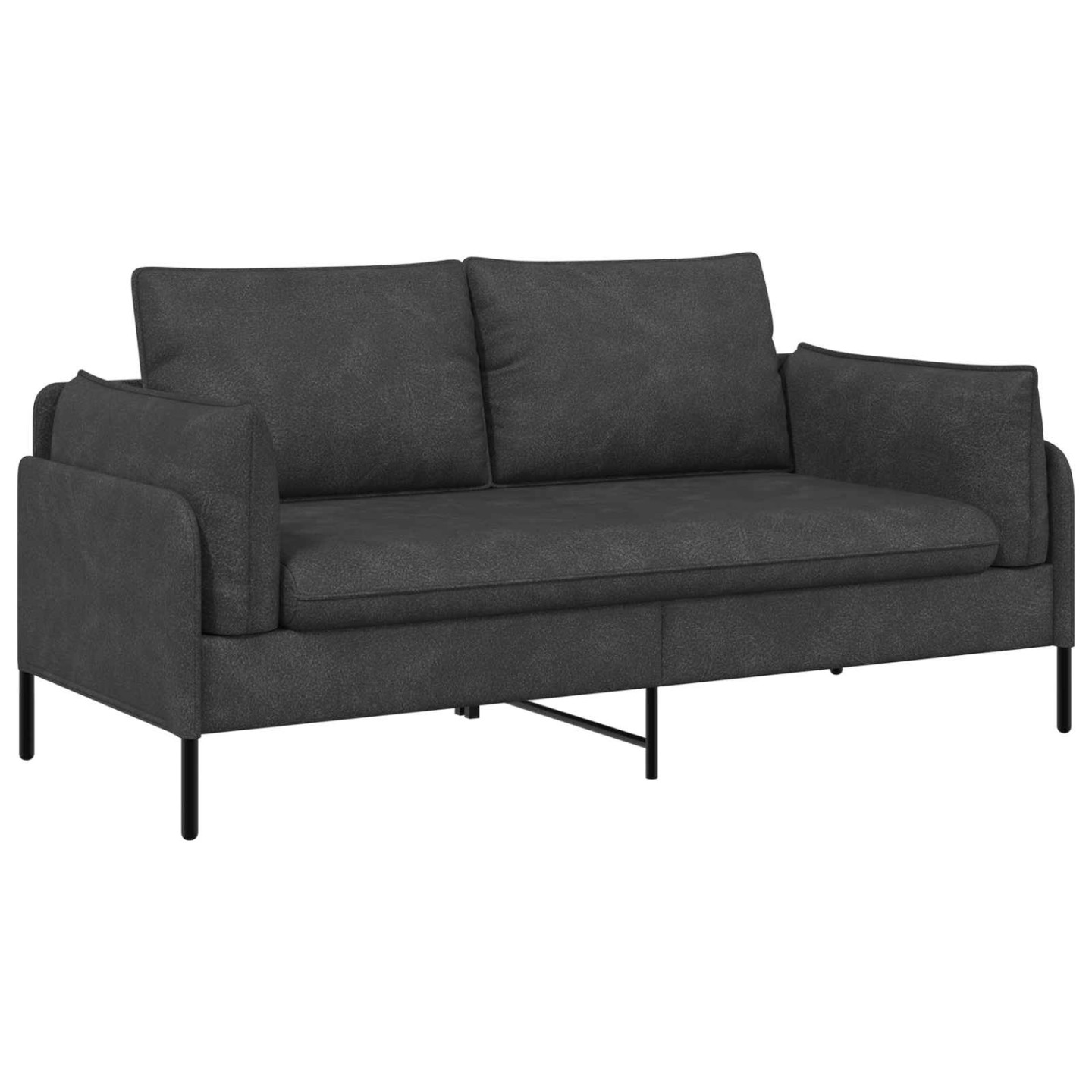 Sofa 2 places Noir 188 x 81 x 89 cm Simili cuir